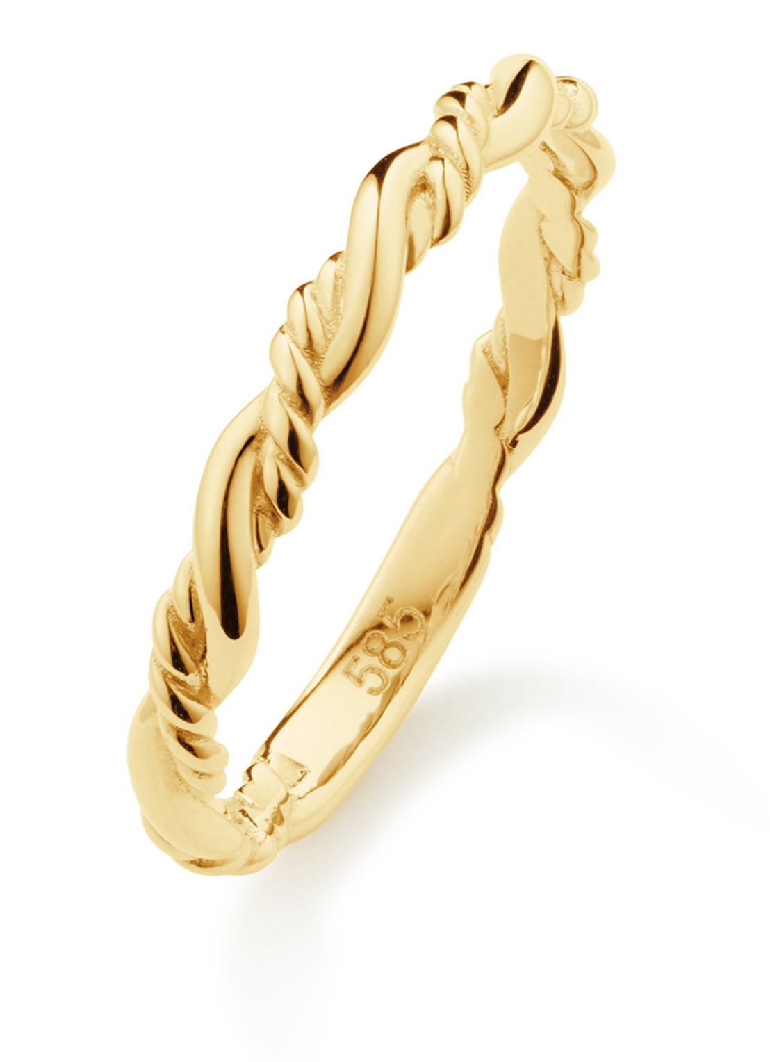 Jackie 14K Gold Amalia ring van 14 karaat geelgoud - voorkant goud
