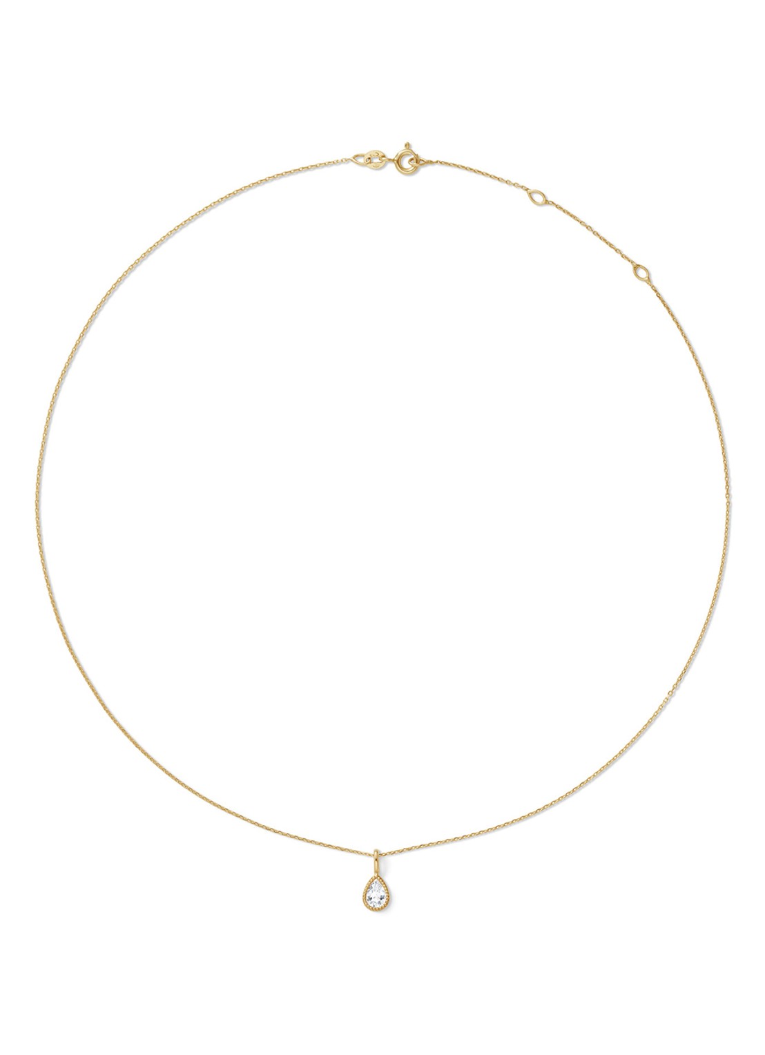 Jackie 14K Gold Amstel ketting van 14 karaat geelgoud - detail wit