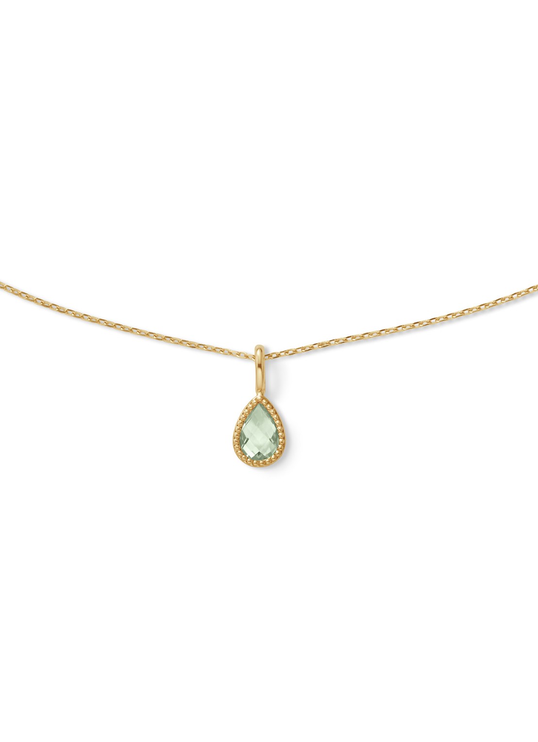 Jackie 14K Gold Amstel ketting van 14 karaat geelgoud - voorkant groen