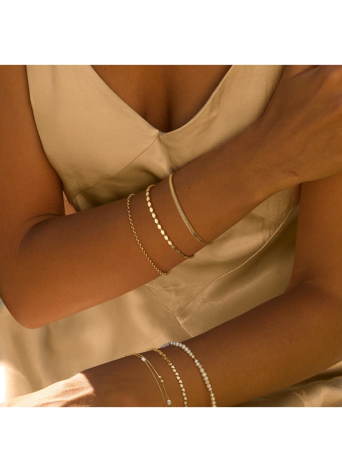 Jackie 14K Gold Bo-Kaap armband van 14 karaat geelgoud - voorkant 2 goud