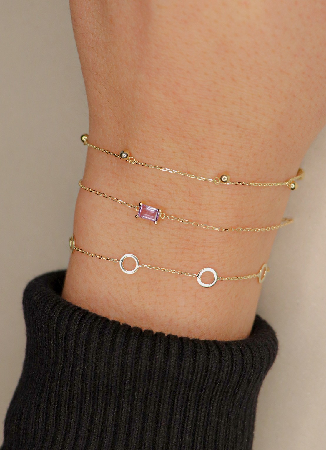 Jackie 14K Gold Bolletjes bedelarmband van 14 karaat geelgoud  - detail 3 geelgoud