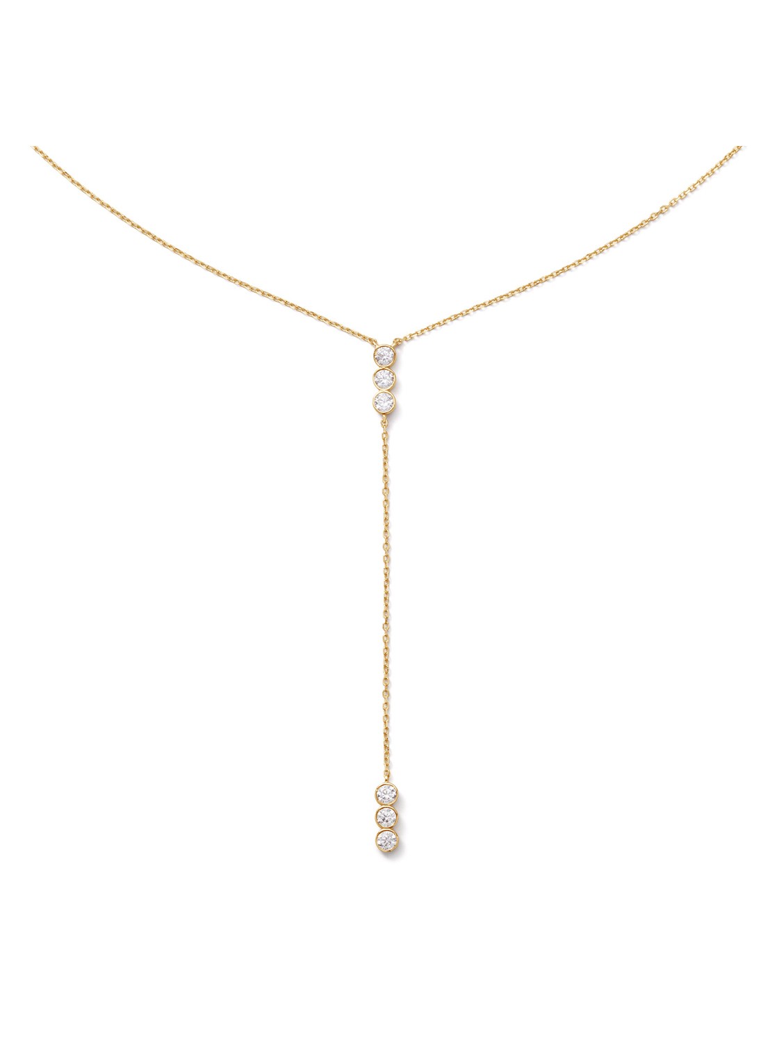 Jackie 14K Gold Cape Point ketting van 14 karaat geelgoud - voorkant goud