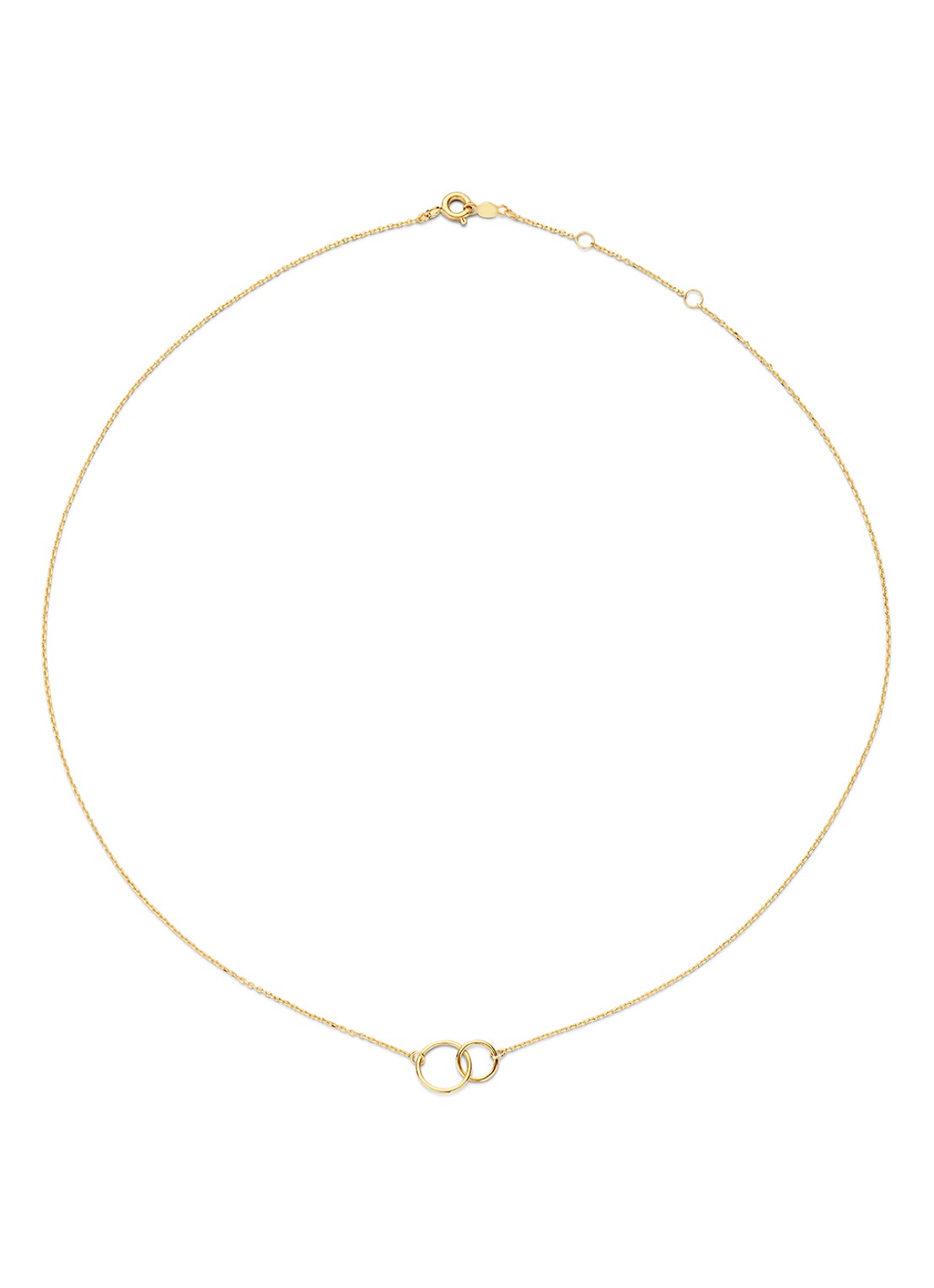 Jackie 14K Gold Cirkels ketting van 14 karaat geelgoud - voorkant 4 geelgoud