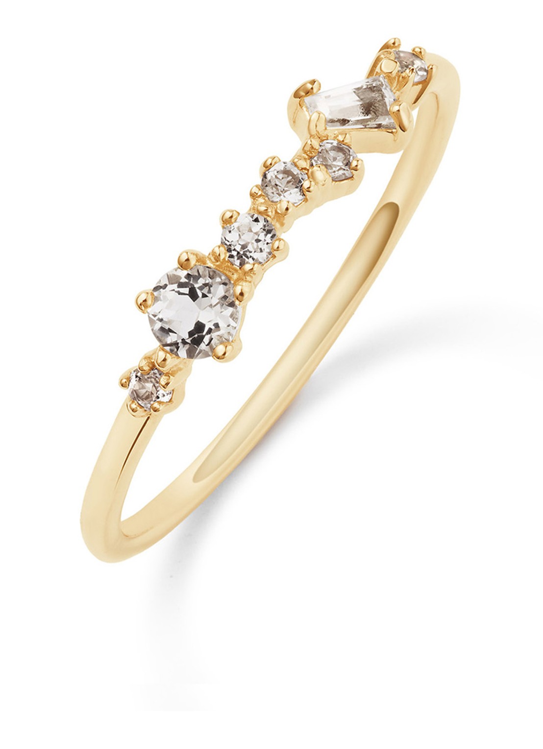 Jackie 14K Gold Clifton ring van 14 karaat geelgoud - voorkant goud