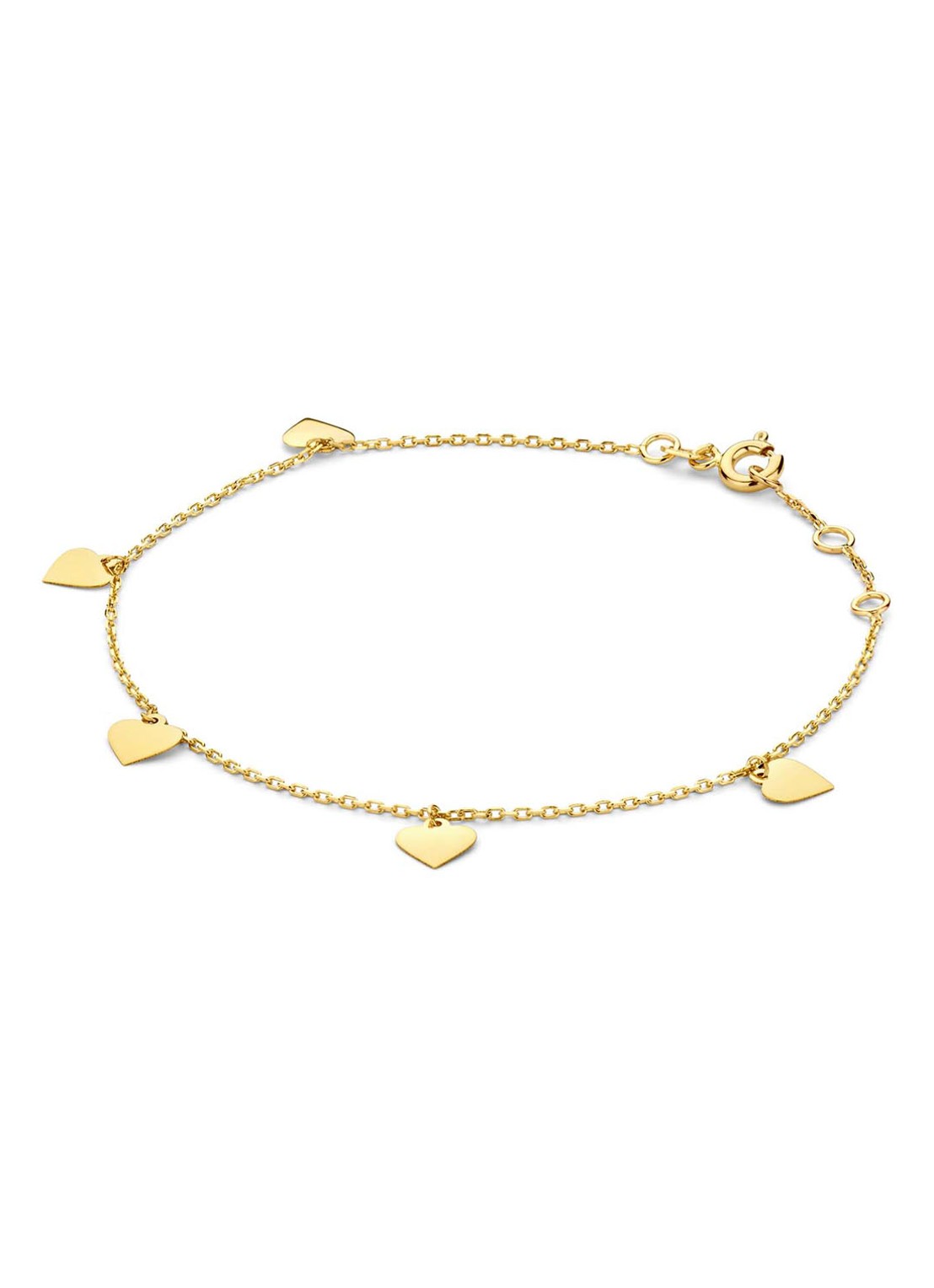 Jackie 14K Gold Corazón armband van 14 karaat geelgoud - voorkant 3 geelgoud
