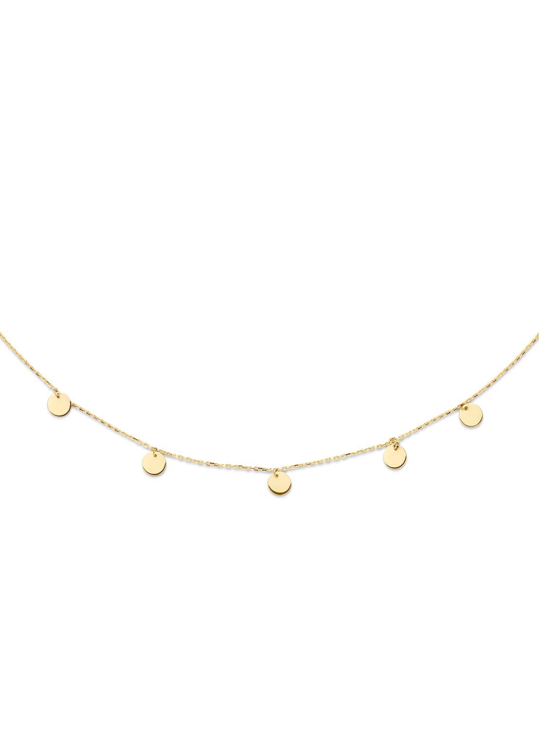 Jackie 14K Gold Disc ketting van 14 karaat geelgoud - detail geelgoud