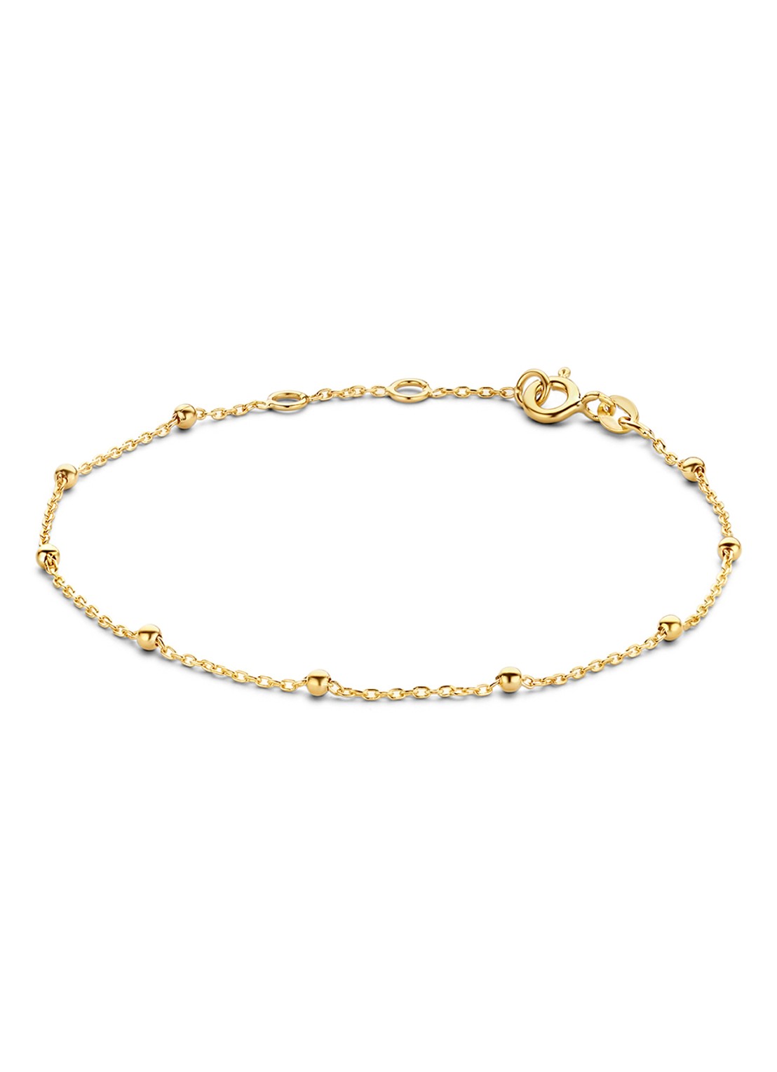 Jackie 14K Gold Dotted armband van 14 karaat geelgoud - voorkant geelgoud