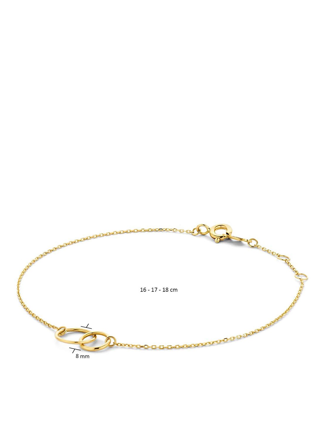 Jackie 14K Gold Double Trouble Circle armband van 14 karaat geelgoud - detail 4 geelgoud