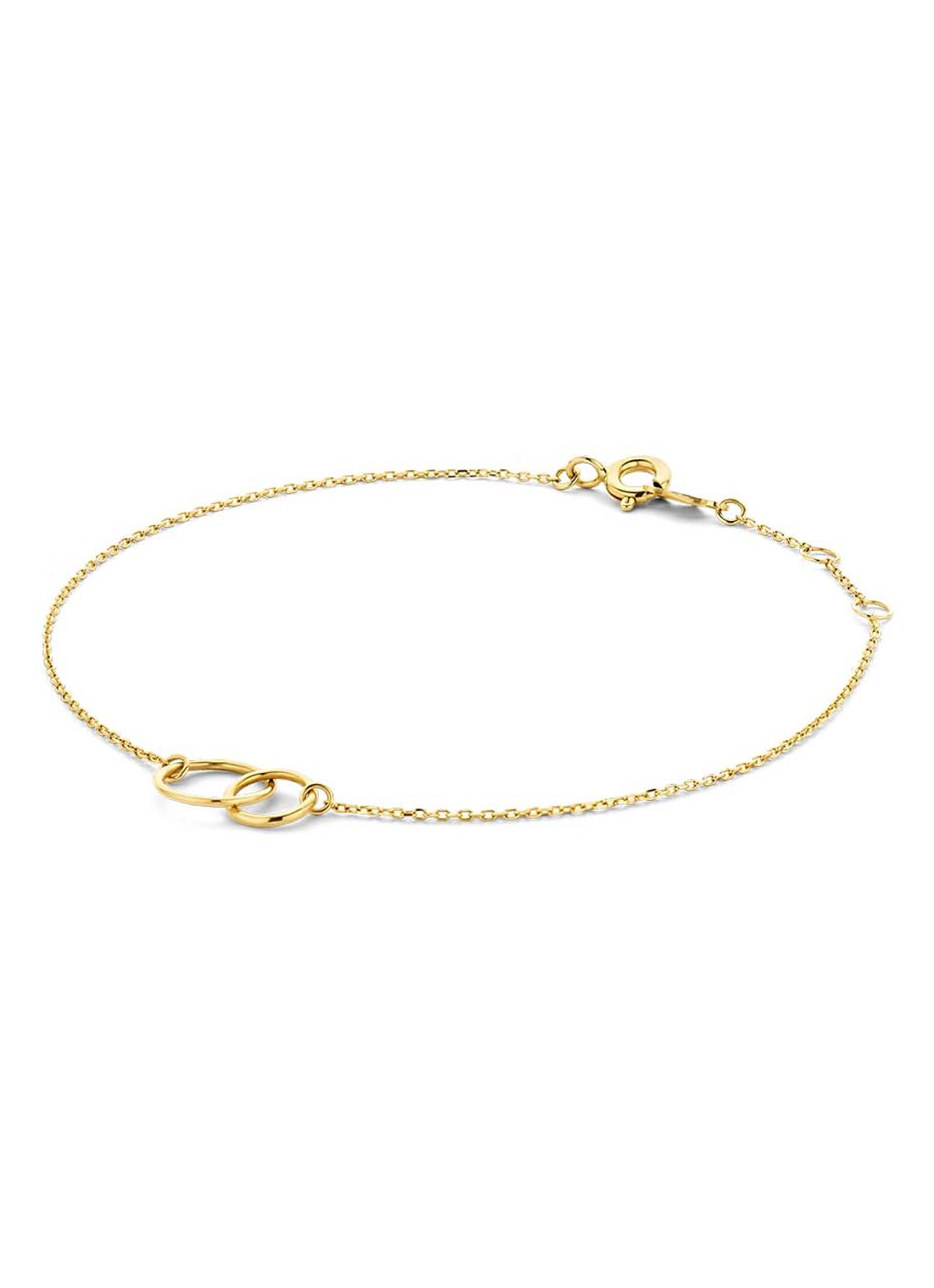Jackie 14K Gold Double Trouble Circle armband van 14 karaat geelgoud - voorkant geelgoud