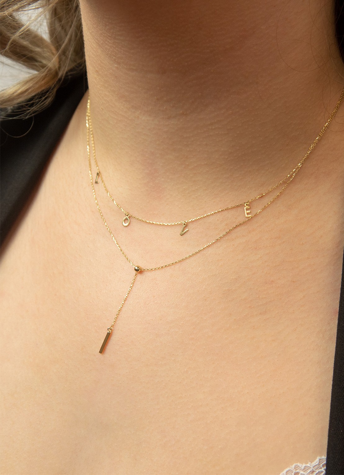 Jackie 14K Gold Gracia ketting van 14 karaat geelgoud - voorkant 2 geelgoud