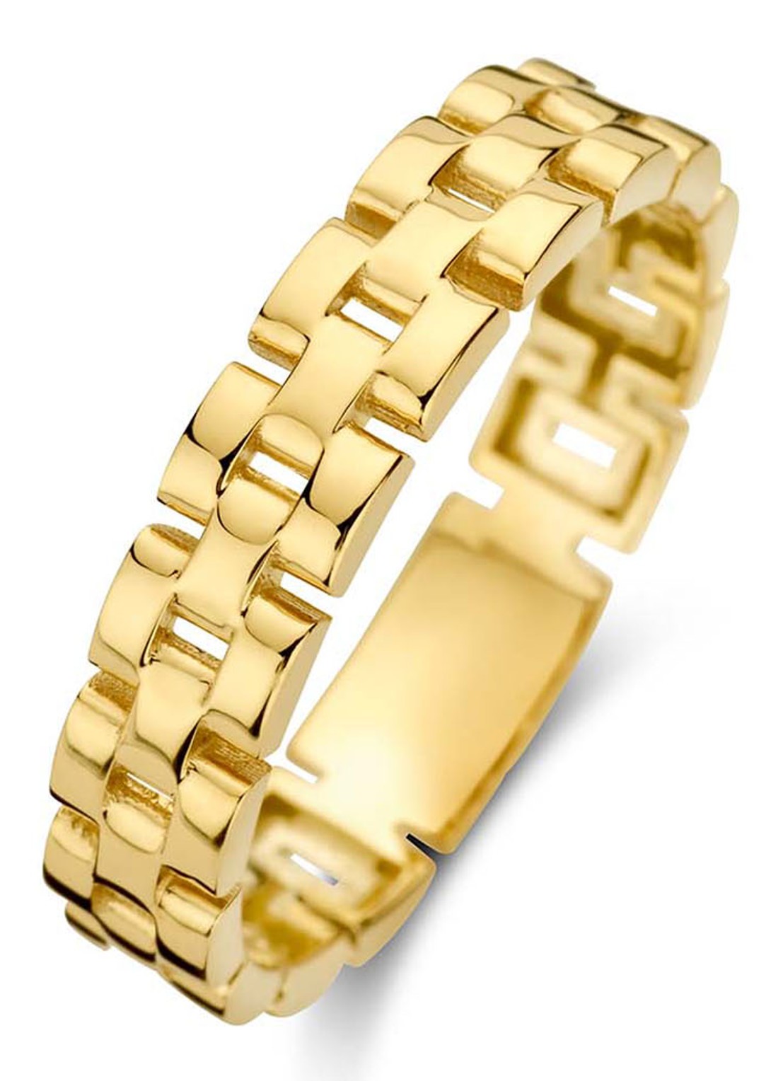 Jackie 14K Gold Güell ring van 14 karaat geelgoud - voorkant geelgoud