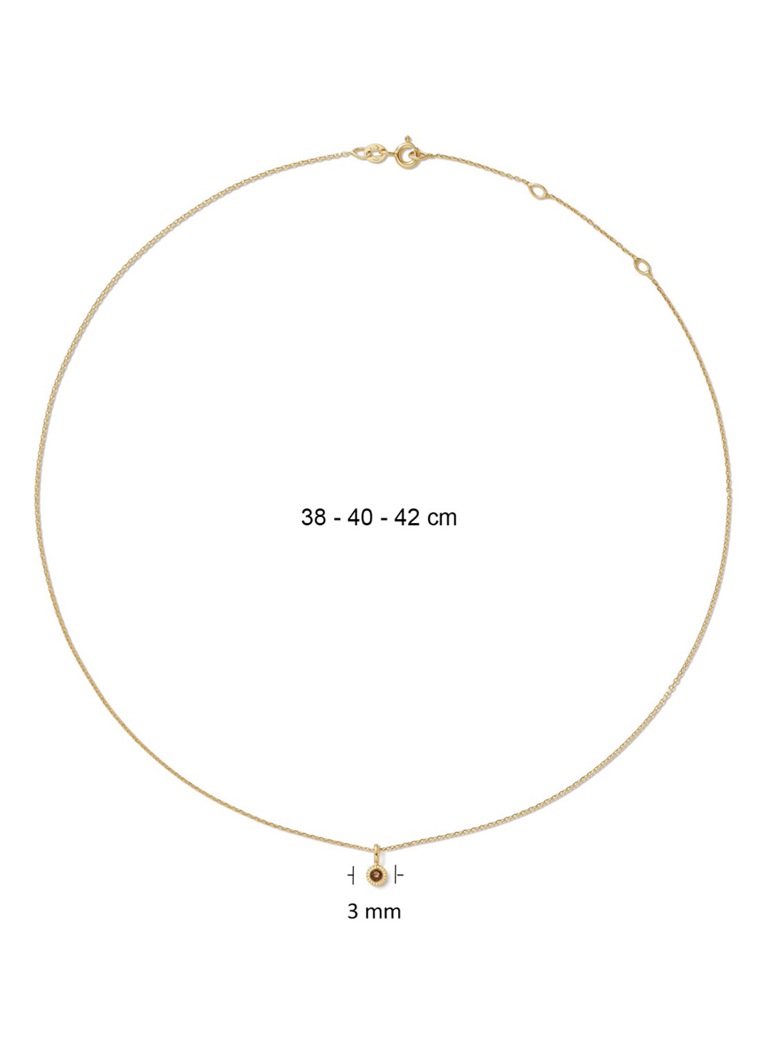 Jackie 14K Gold Kirstenbosch ketting van 14 karaat geelgoud - detail 2 bruin