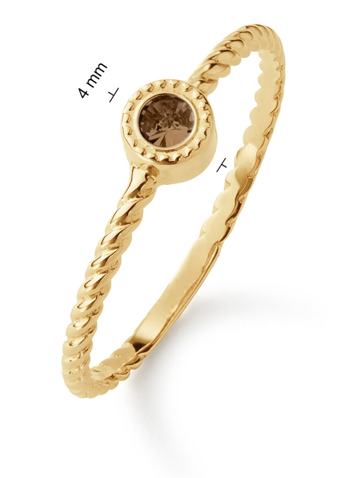 Jackie 14K Gold Kirstenbosch ring van 14 karaat geelgoud - detail 6 bruin