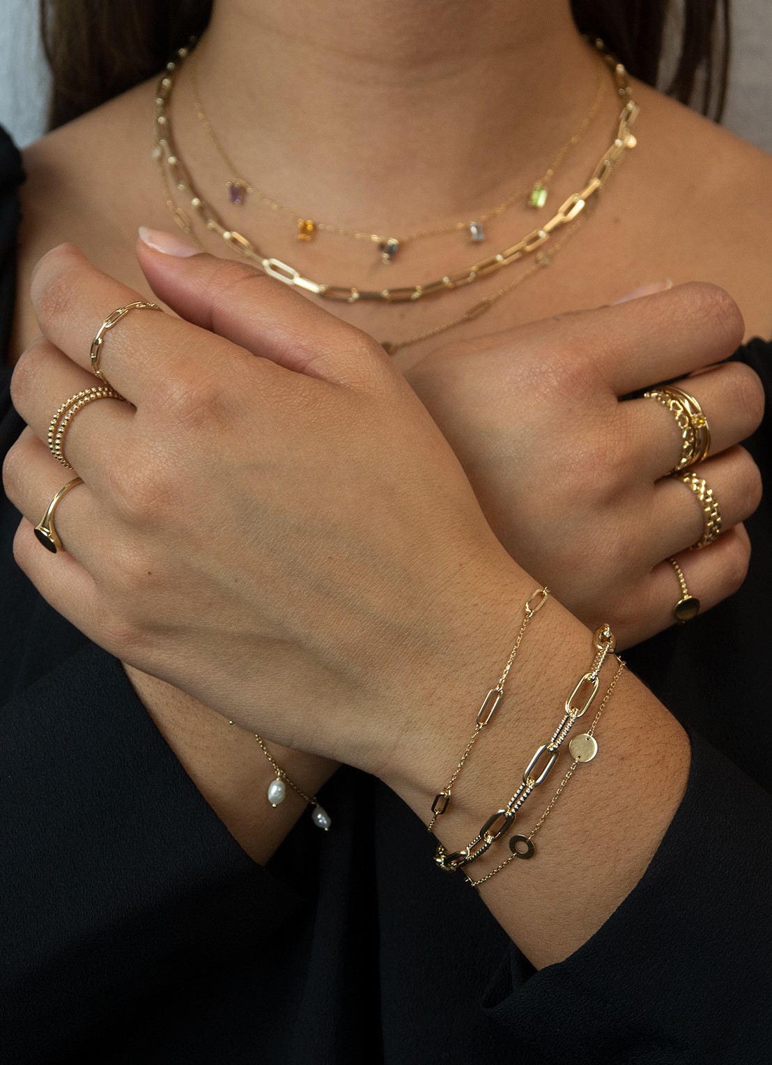 Jackie 14K Gold Las Ramblas armband van 14 karaat geelgoud - detail 2 geelgoud
