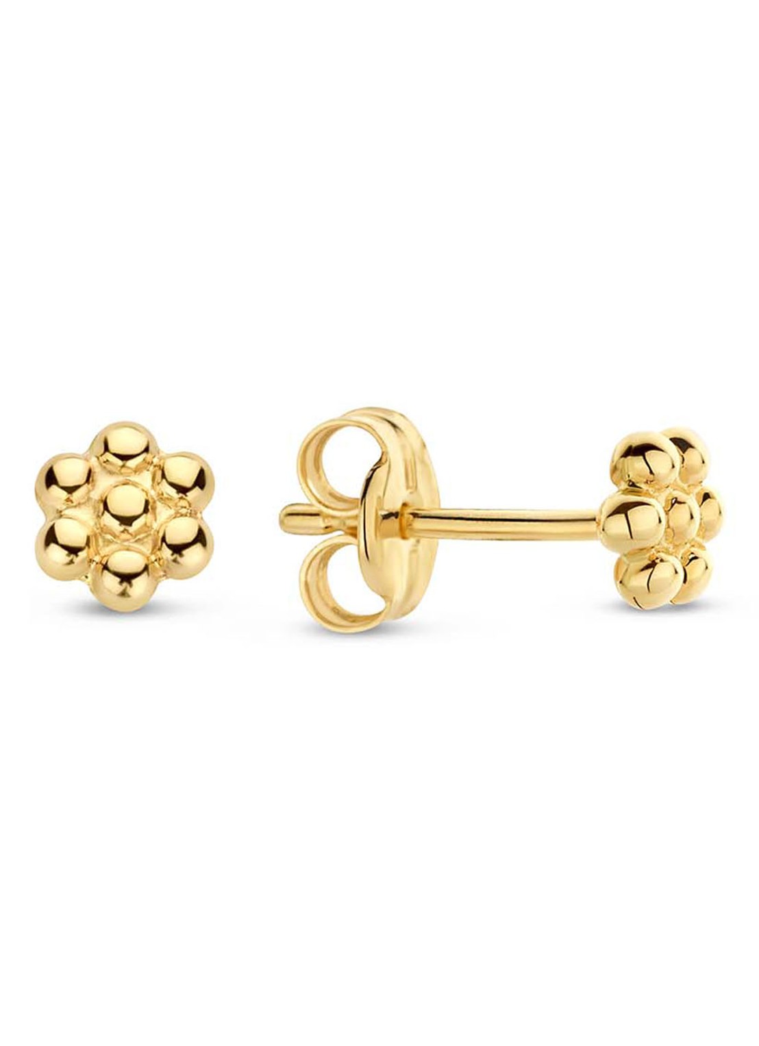 Jackie 14K Gold Margarita oorknopjes van 14 karaat geelgoud - voorkant geelgoud