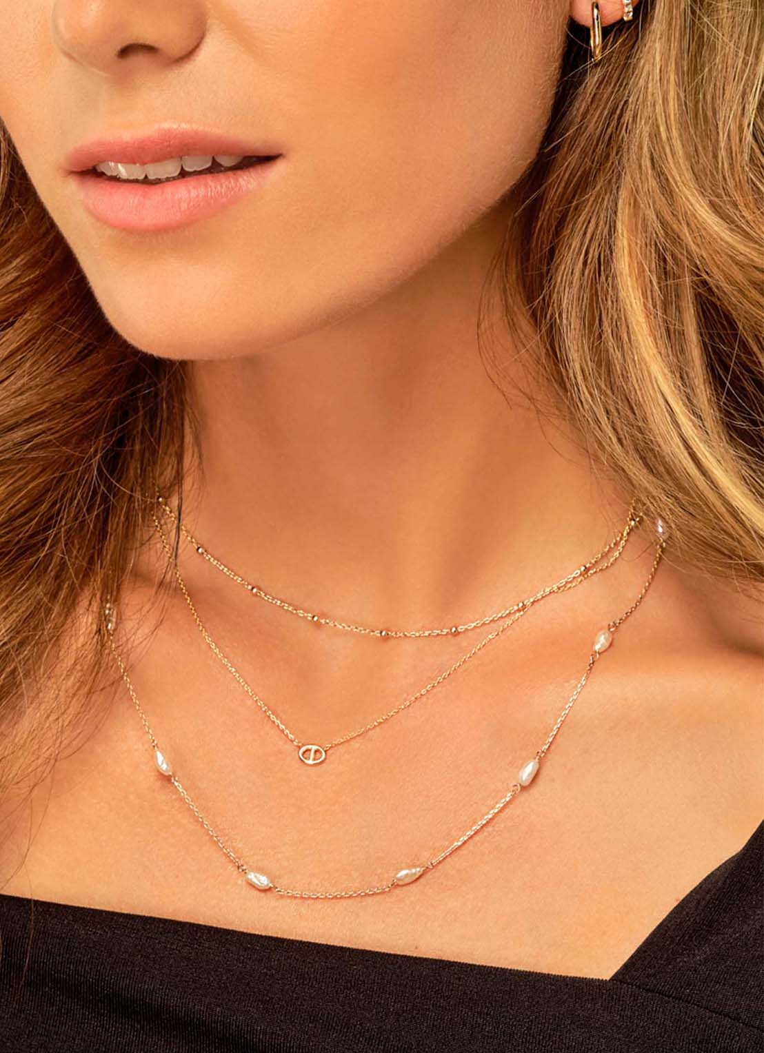 Jackie 14K Gold Marine ketting van 14 karaat geelgoud - detail 3 geelgoud