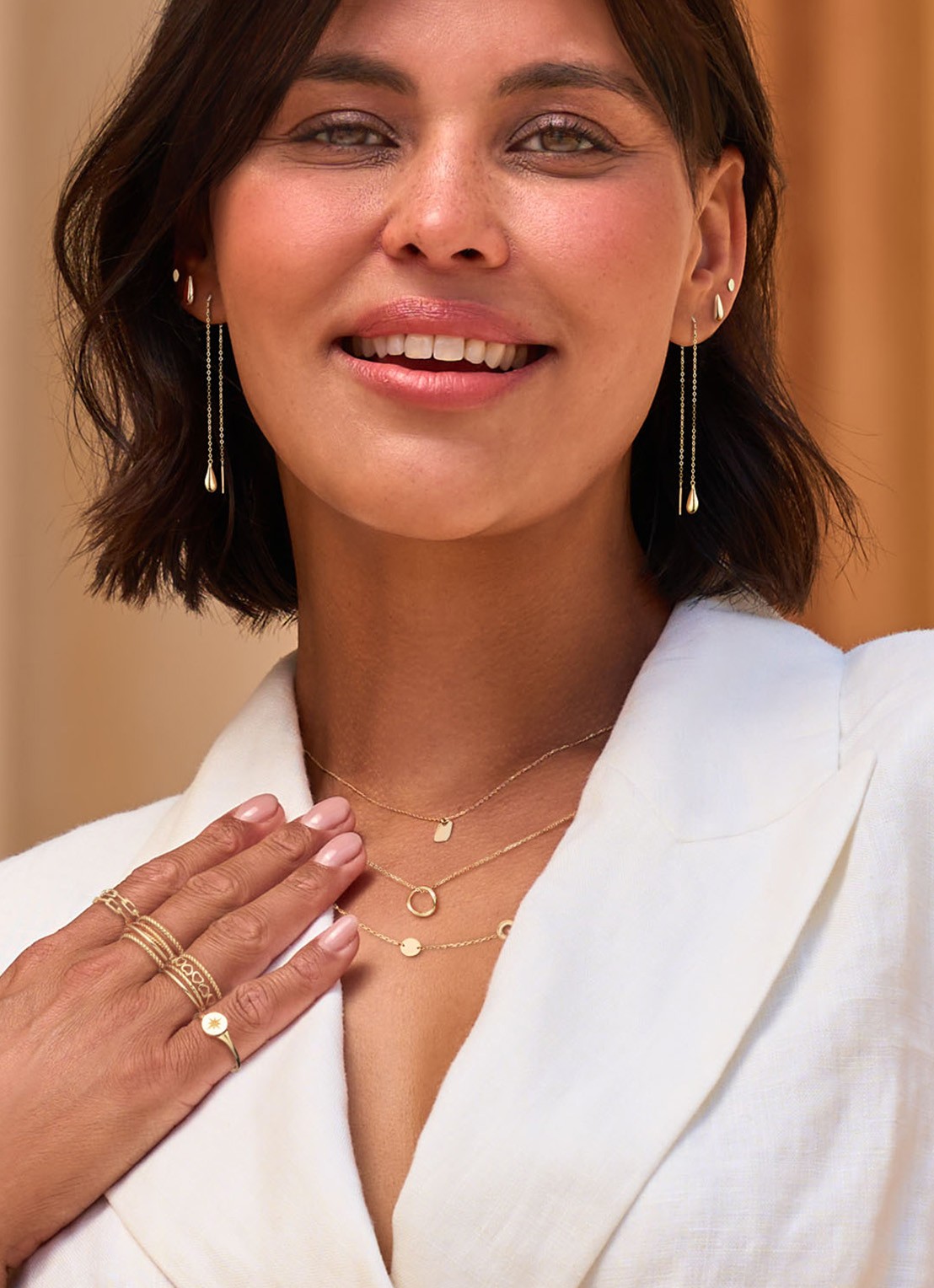 Jackie 14K Gold Monaco ketting van 14 karaat geelgoud - voorkant 4 goud