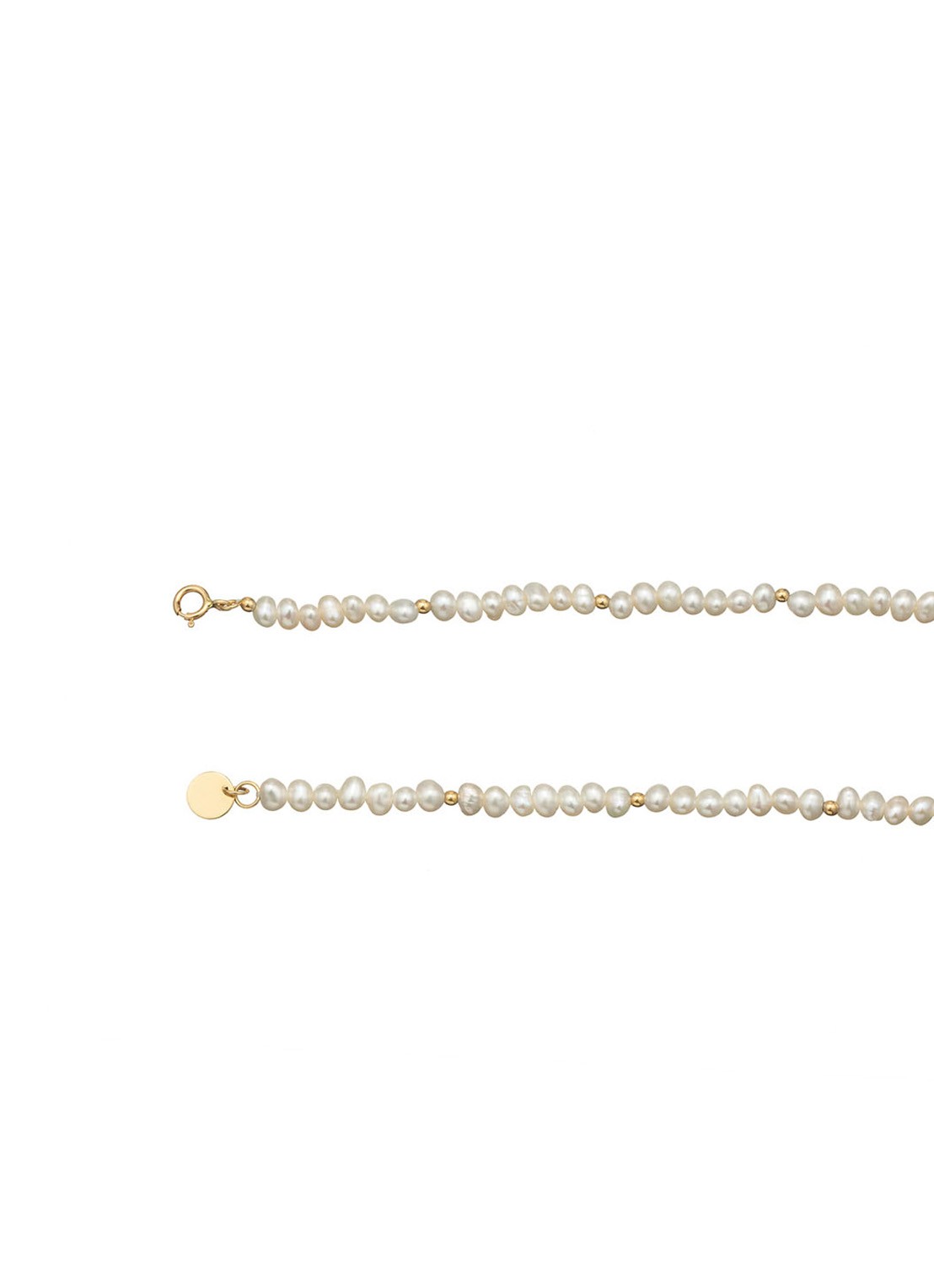 Jackie 14K Gold Pearl Potion armband van 14 karaat geelgoud - detail parelmoer