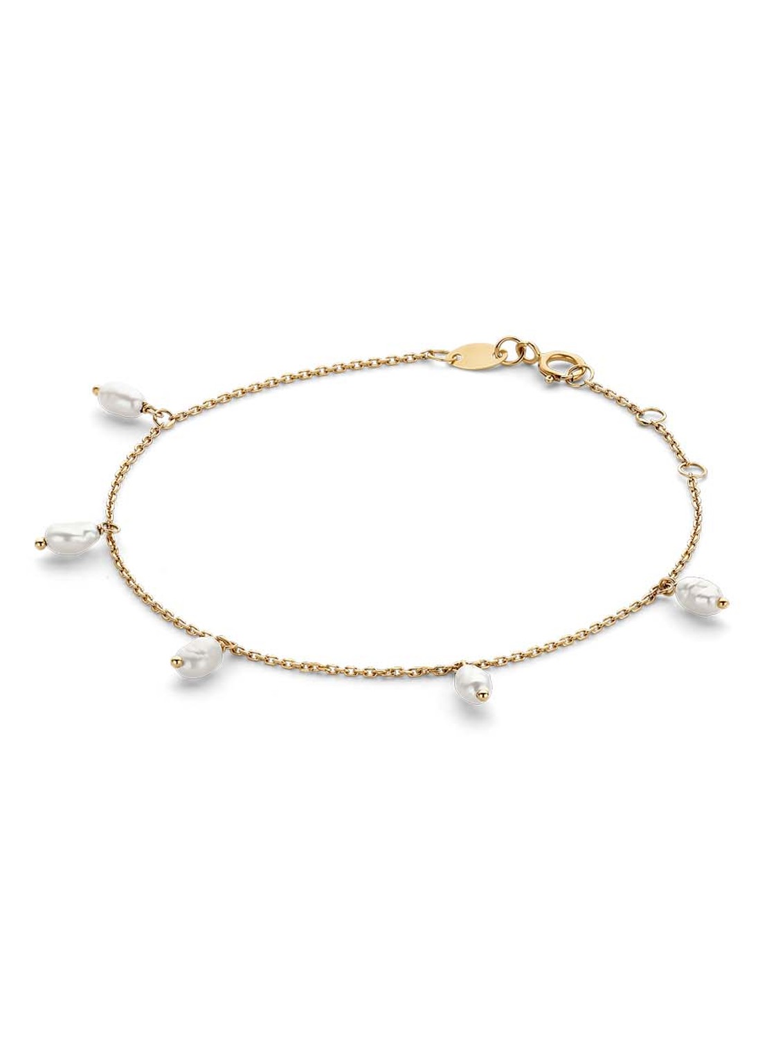 Jackie 14K Gold Pearls of Amalfi armband van 14 karaat geelgoud - voorkant geelgoud