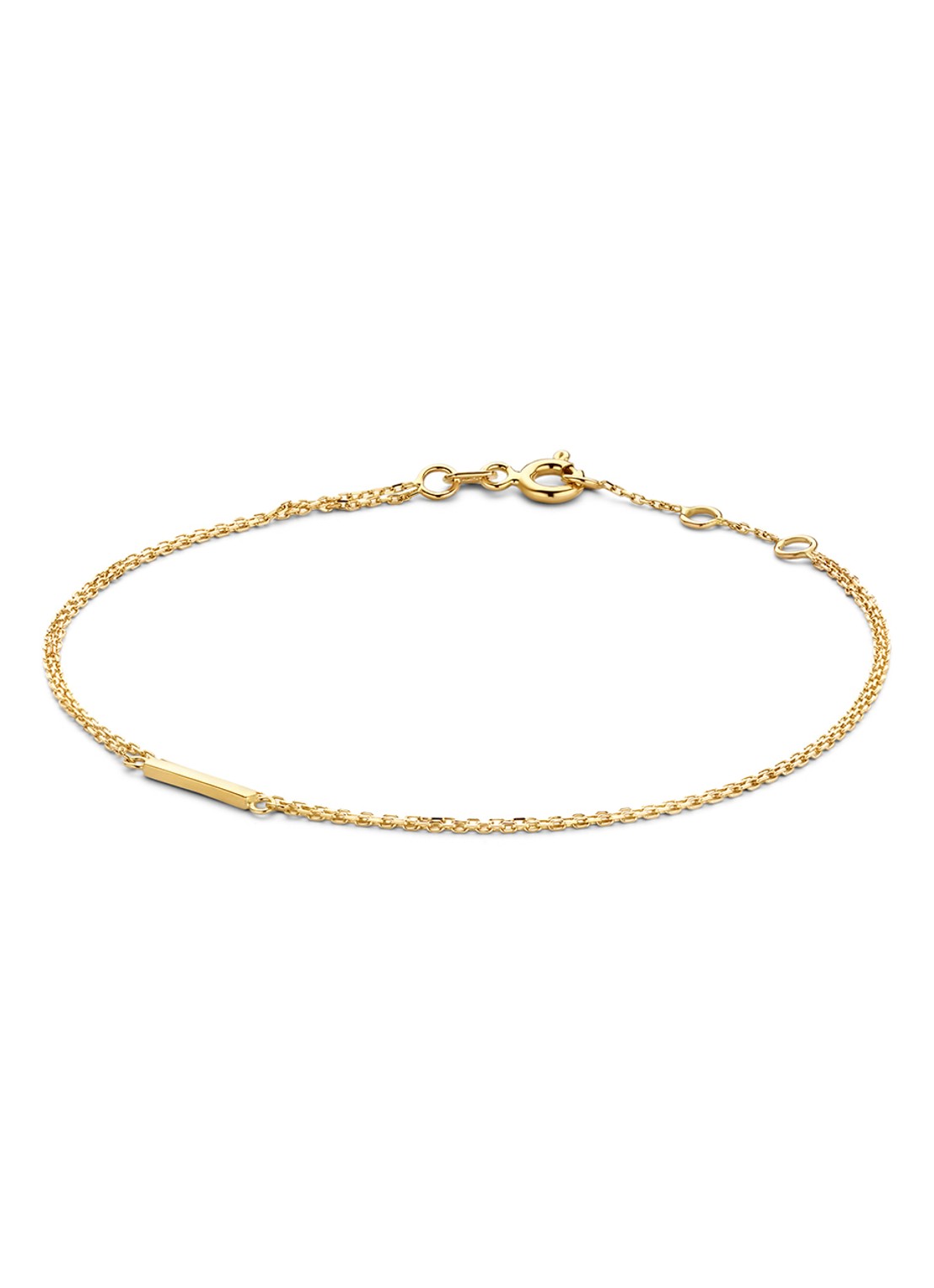 Jackie 14K Gold Schakelarmband van 14 karaat geelgoud - voorkant geelgoud