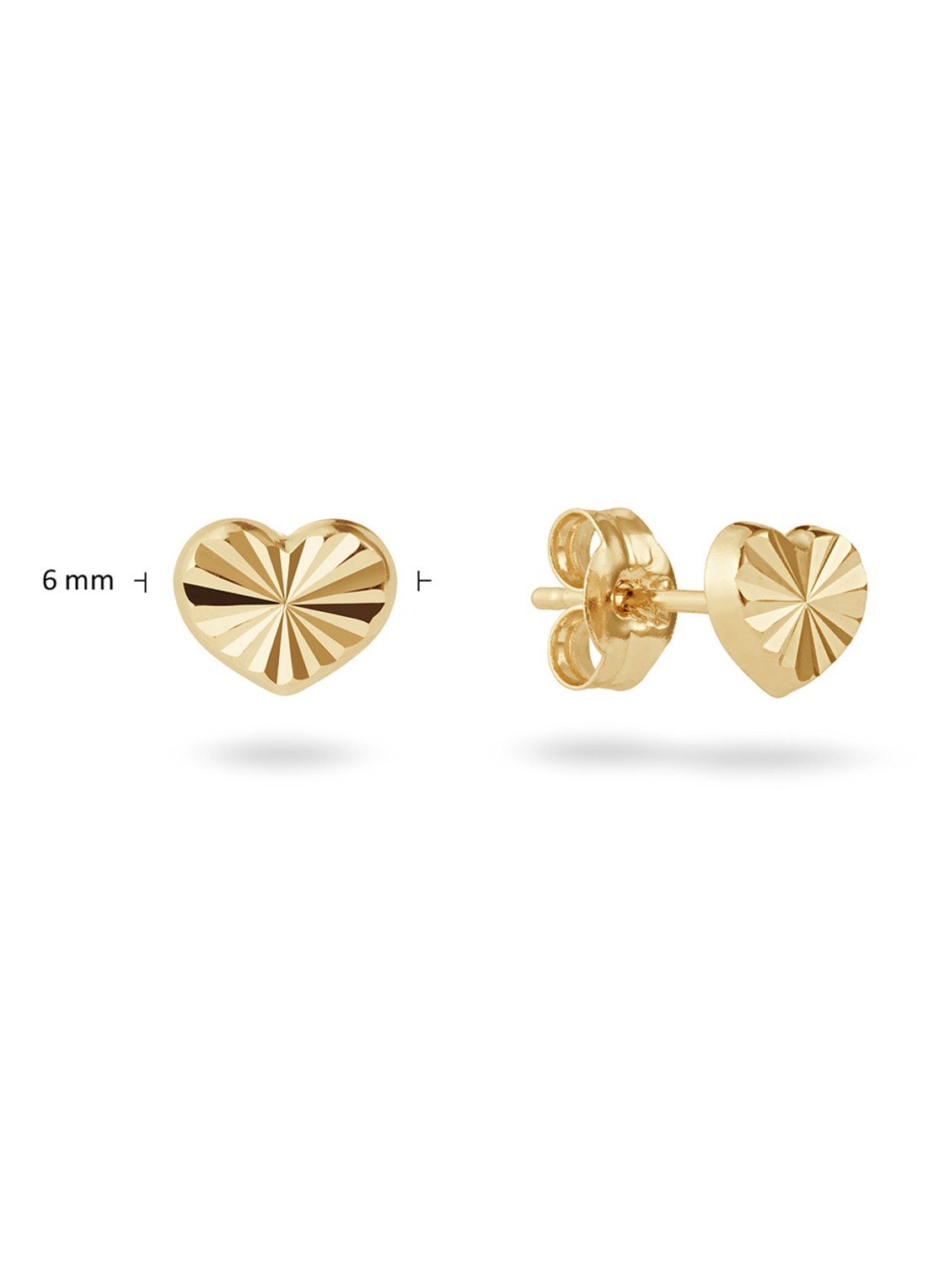 Jackie 14K Gold Stellenbosch oorstekers van 14 karaat geelgoud - detail goud