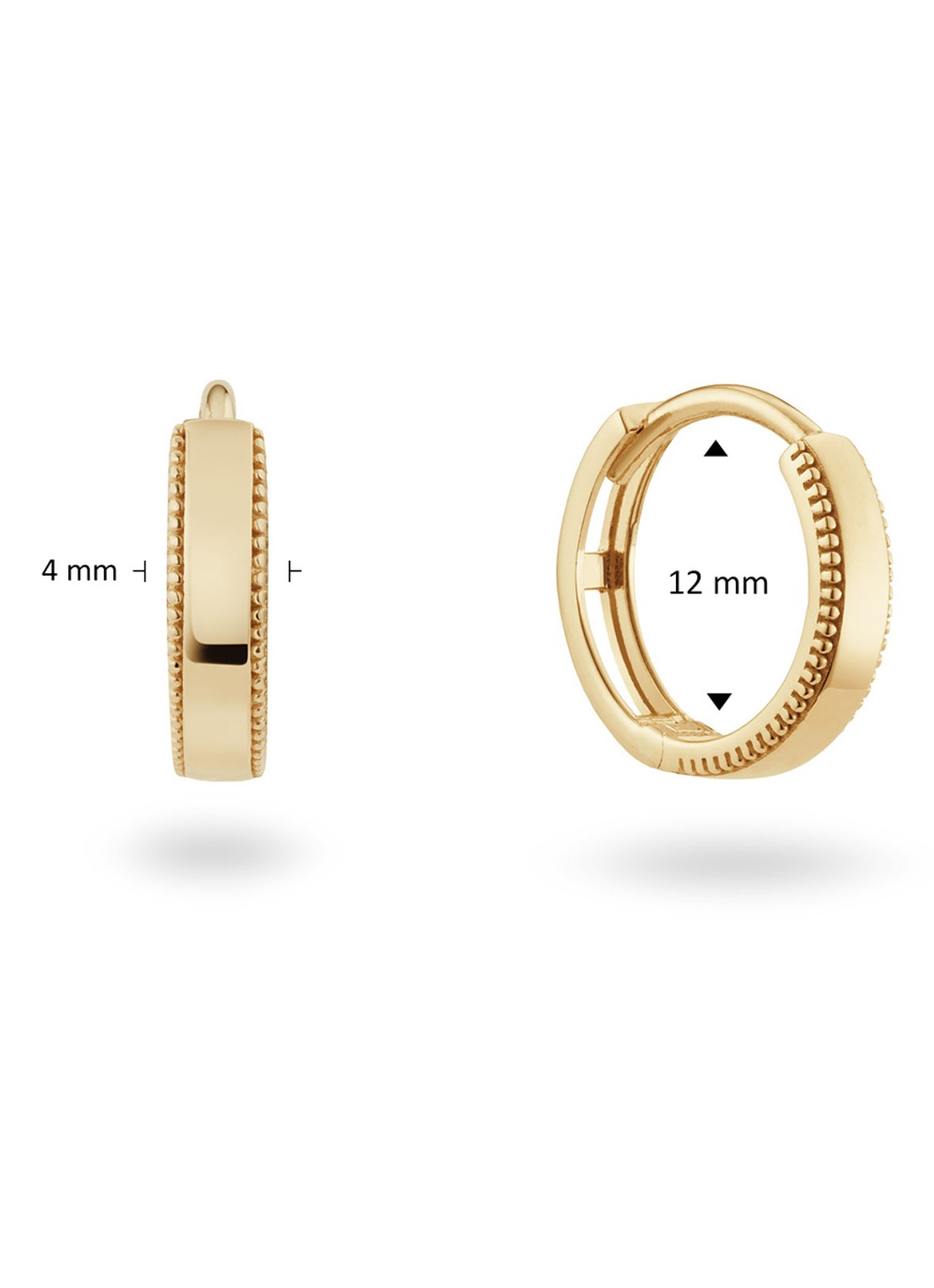 Jackie 14K Gold Strandfontein oorringen van 14 karaat geelgoud - detail 3 goud