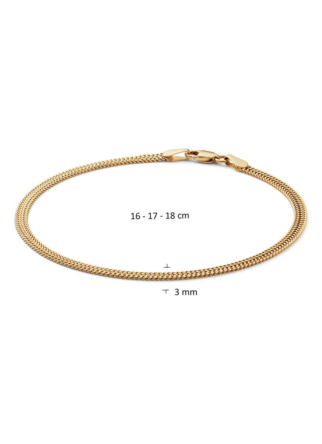 Jackie 14K Gold Table Mountain armband van 14 karaat geelgoud - detail goud
