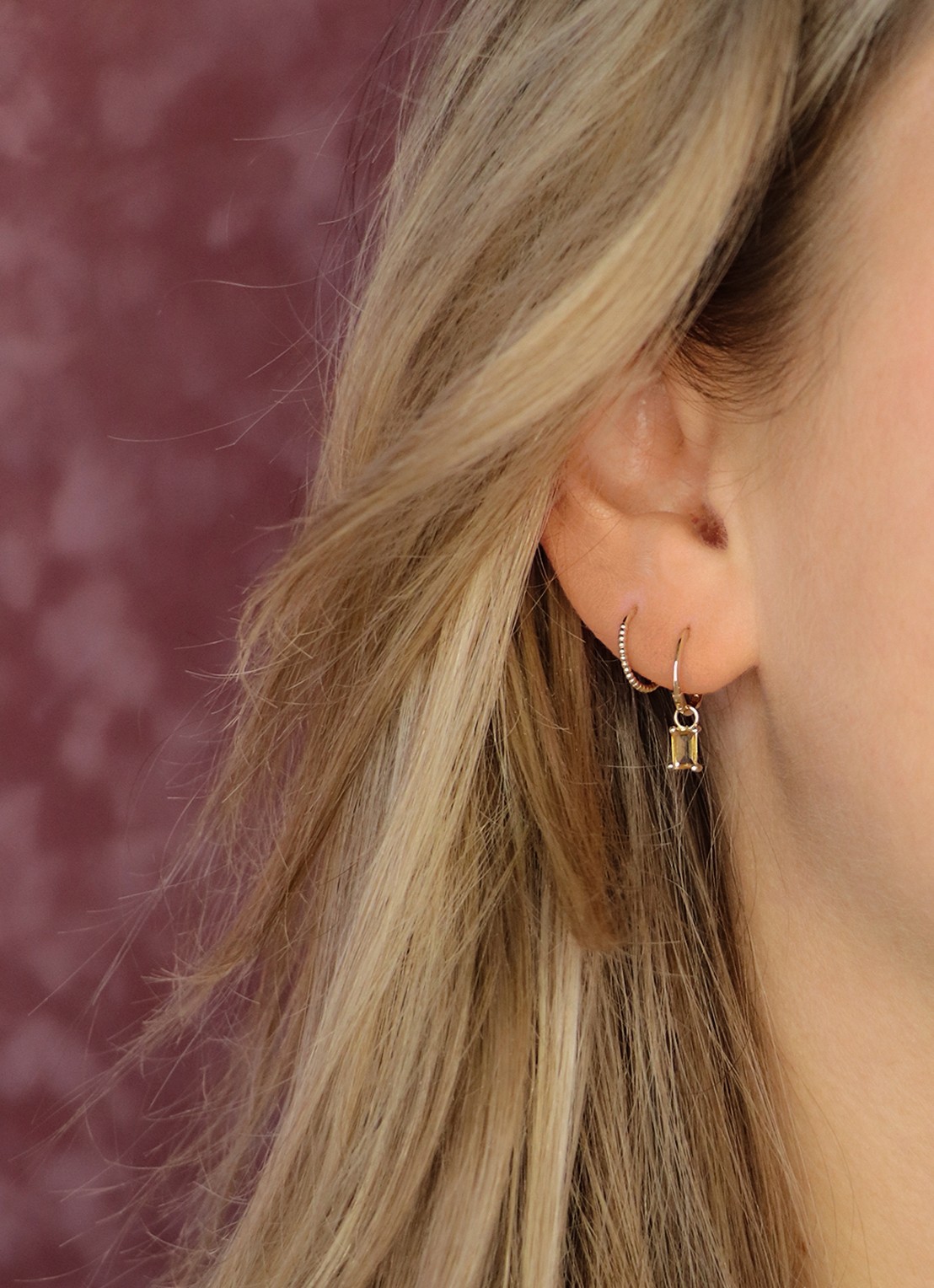 Jackie 14K Gold Tors oorringen van 14 karaat geelgoud - detail geelgoud
