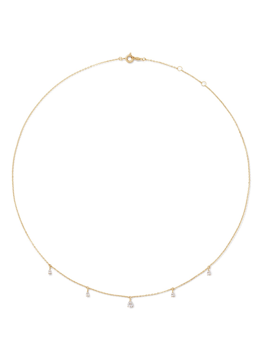 Jackie 14K Gold Twelve Apostels ketting van 14 karaat geelgoud - detail wit