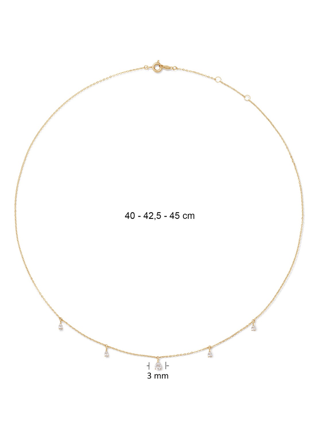 Jackie 14K Gold Twelve Apostels ketting van 14 karaat geelgoud - detail 2 wit