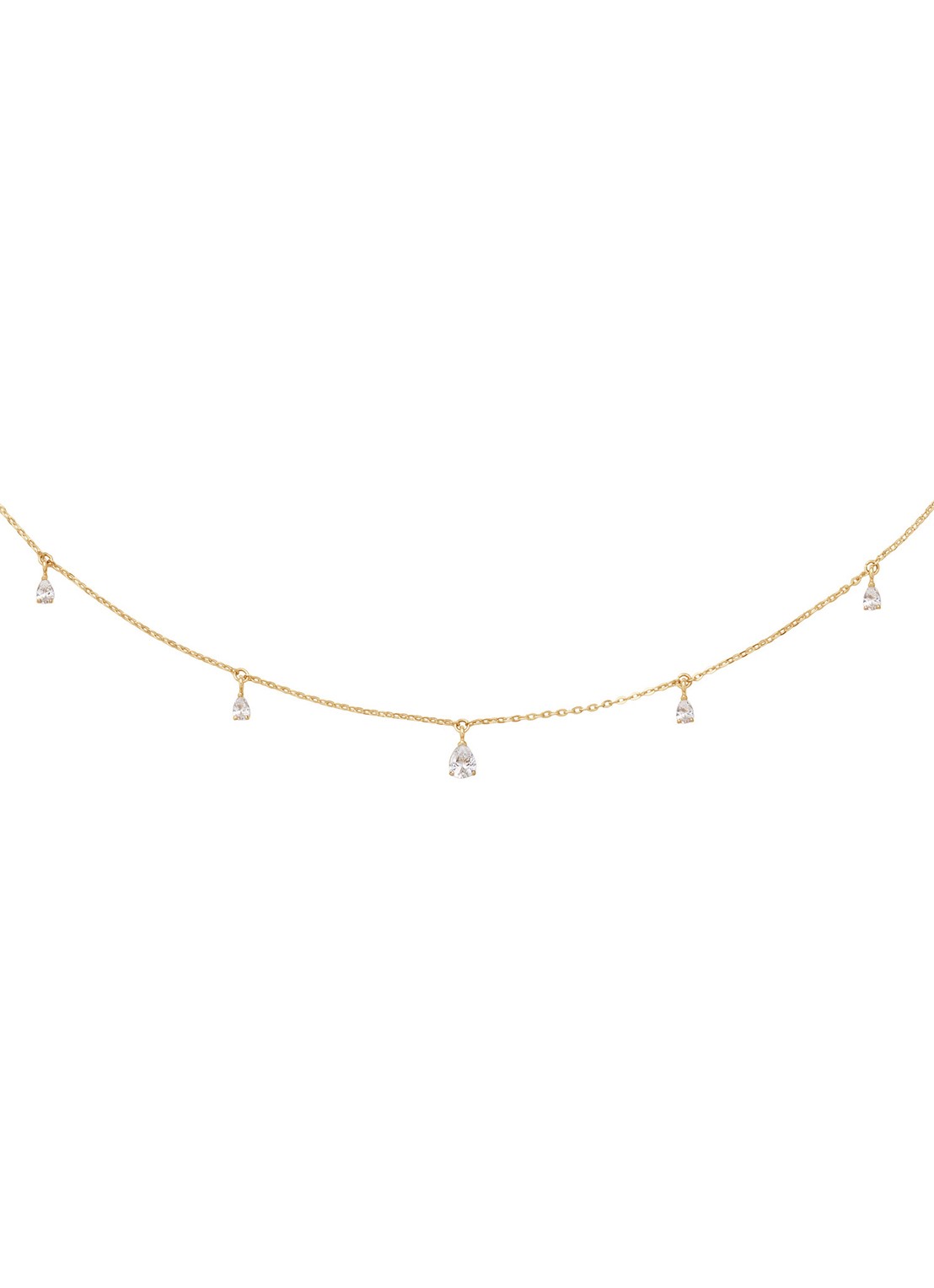 Jackie 14K Gold Twelve Apostels ketting van 14 karaat geelgoud - voorkant 3 wit
