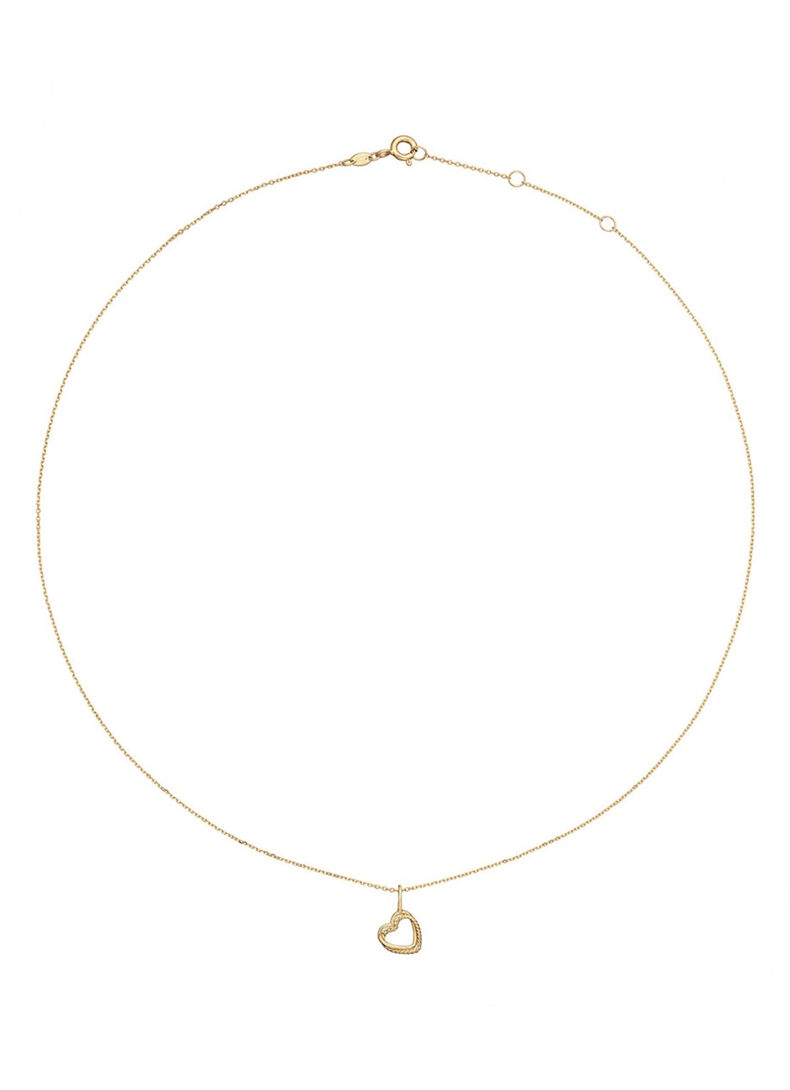 Jackie 14K Gold Twisted Heart ketting van 14 karaat geelgoud - detail 2 goud