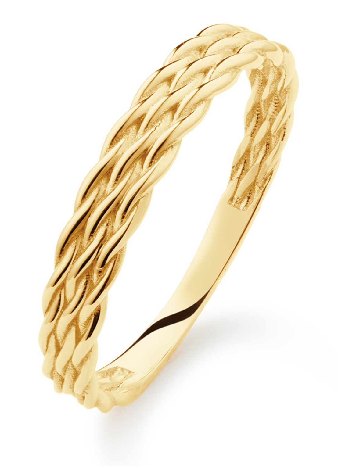 Jackie 14K Gold Vondel ring van 14 karaat geelgoud - voorkant goud