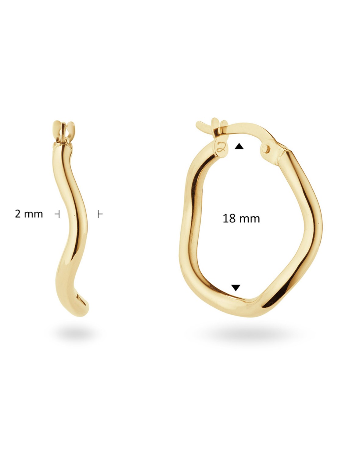 Jackie 14K Gold Waterfront oorringen van 14 karaat geelgoud - detail 3 goud