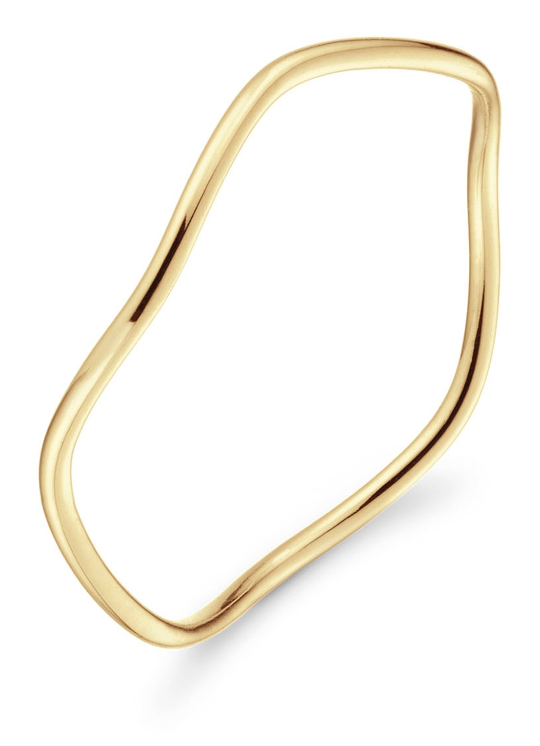 Jackie 14K Gold Wavy ring van 14 karaat geelgoud - voorkant goud