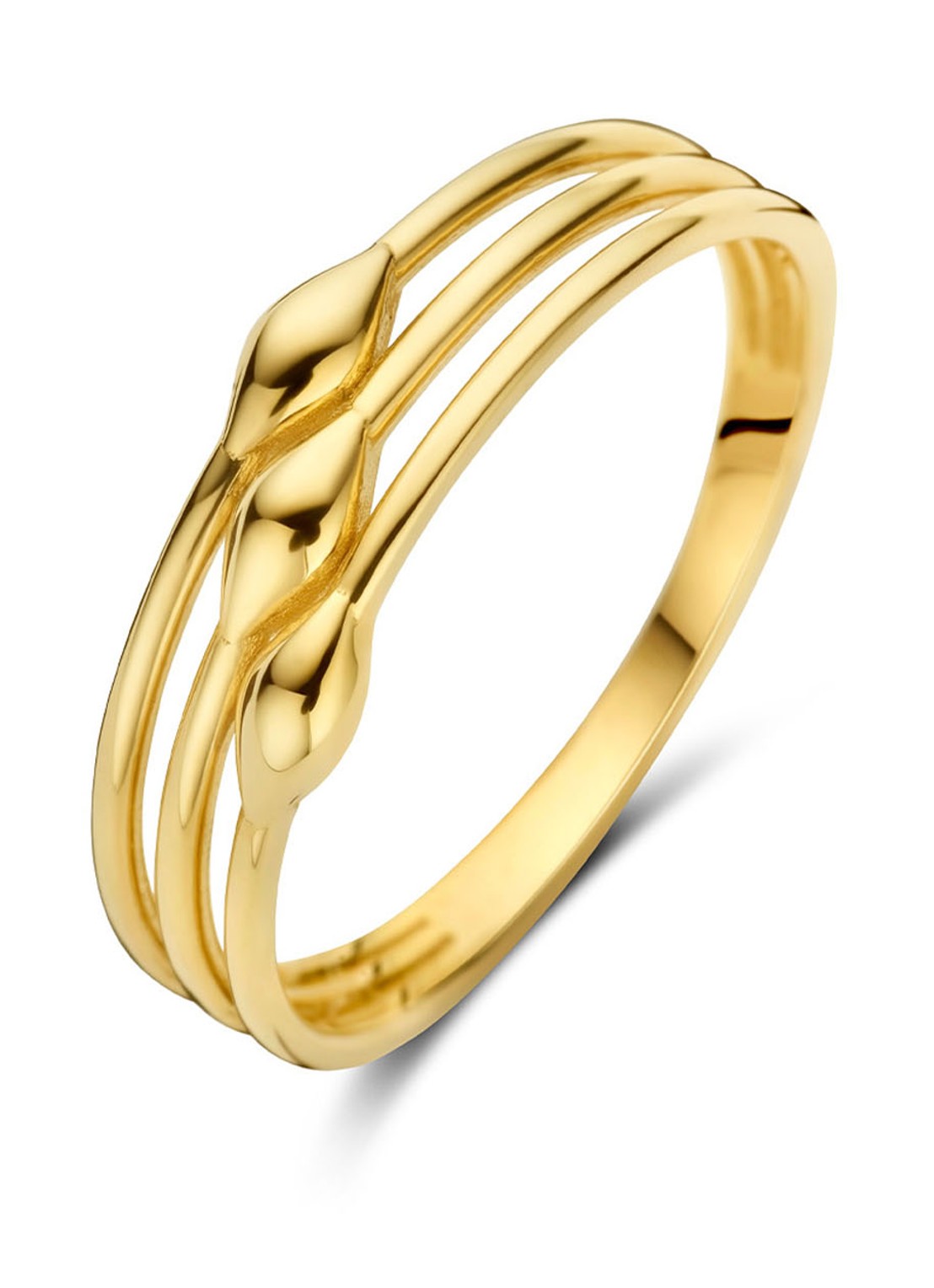 Jackie 14K Gold White Lady ring van 14 karaat geelgoud - voorkant goud