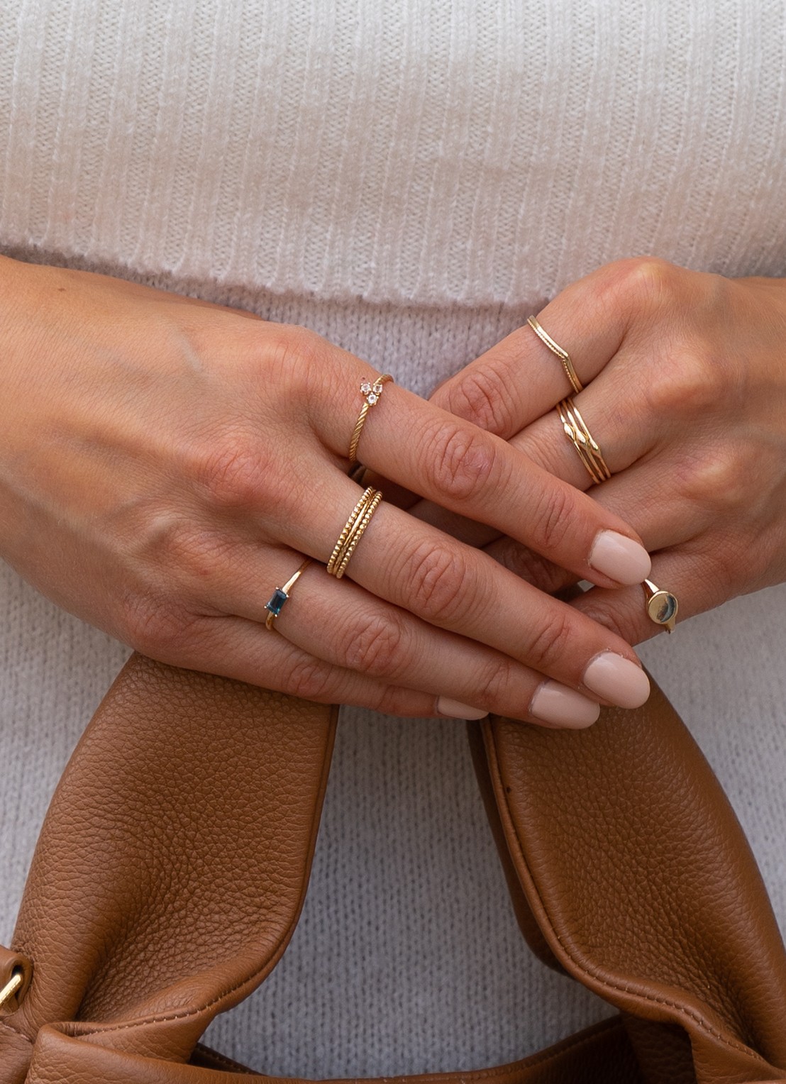 Jackie 14K Gold Windsor ring van 14 karaat geelgoud - voorkant 2 geelgoud