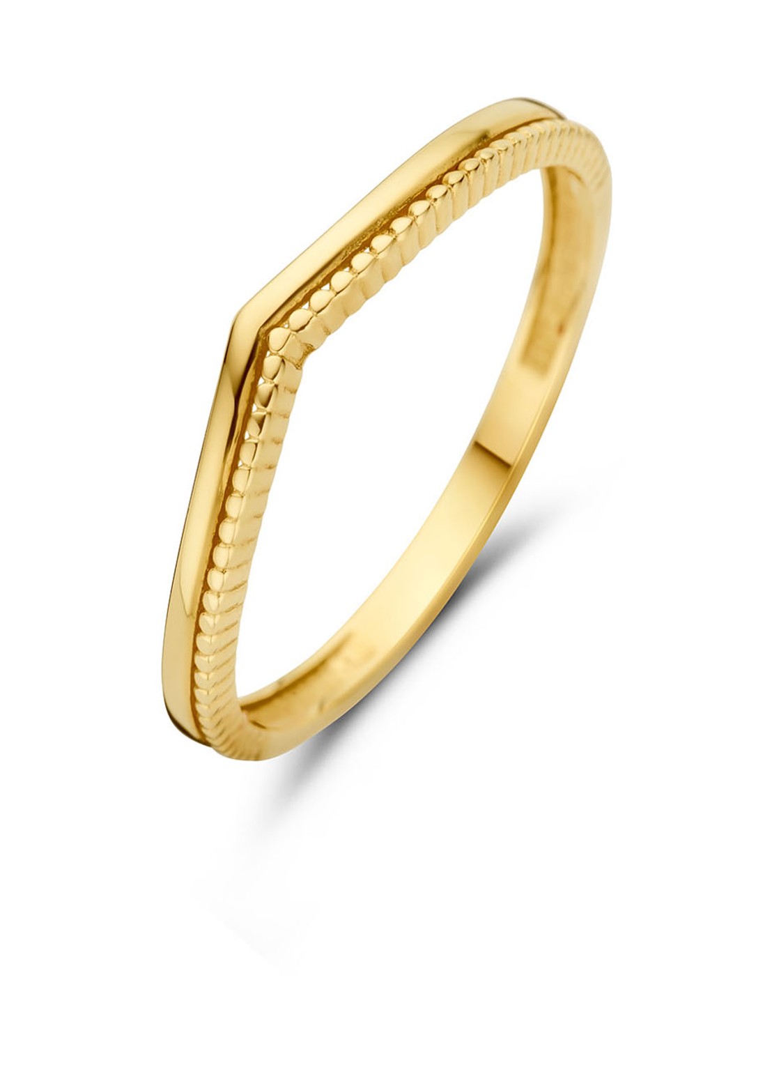 Jackie 14K Gold Windsor ring van 14 karaat geelgoud - voorkant 3 geelgoud
