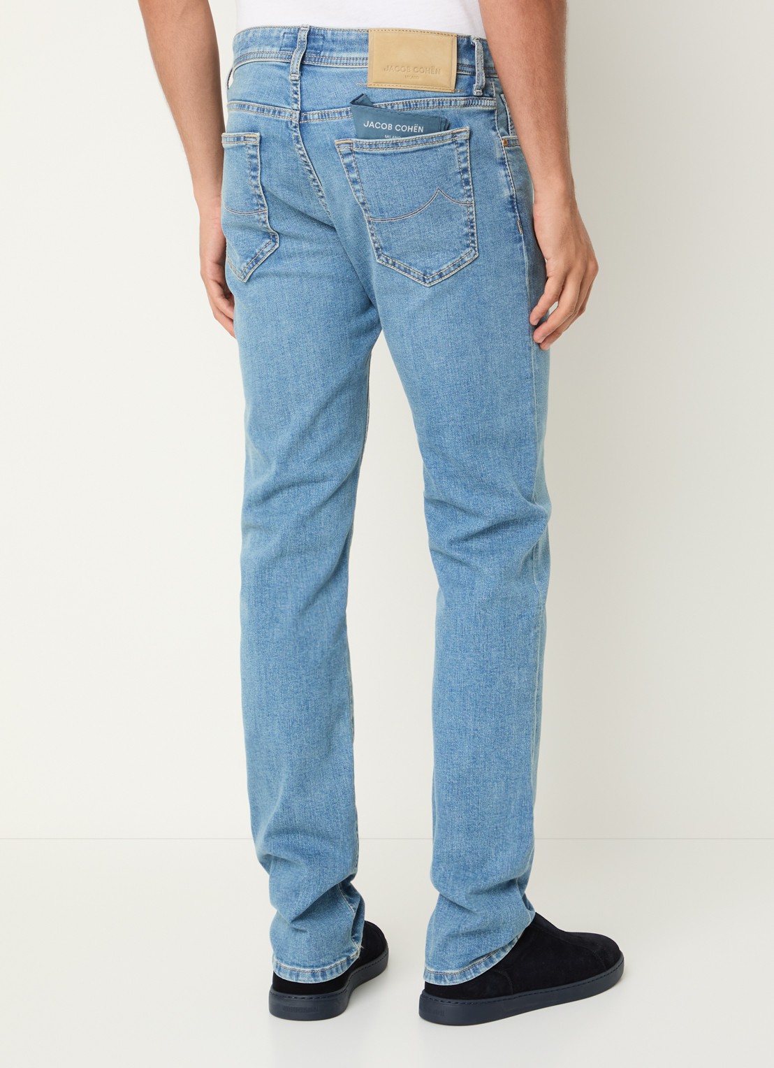 Jacob Cohën Bard slim fit jeans met lichte wassing - achterkant 3 indigo