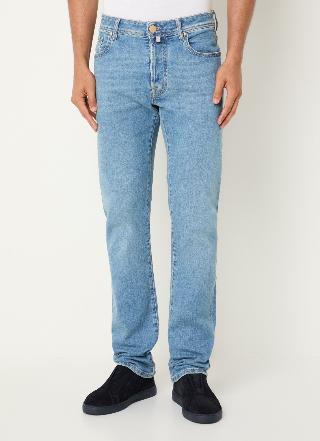 Jacob Cohën Bard slim fit jeans met lichte wassing - detail 4 indigo