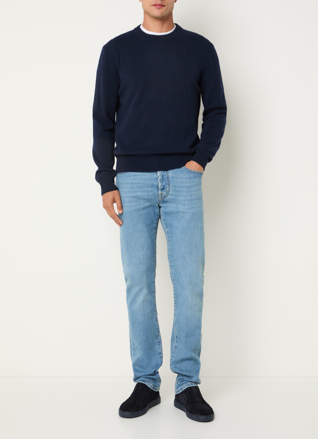Jacob Cohën Bard slim fit jeans met lichte wassing - voorkant 2 indigo
