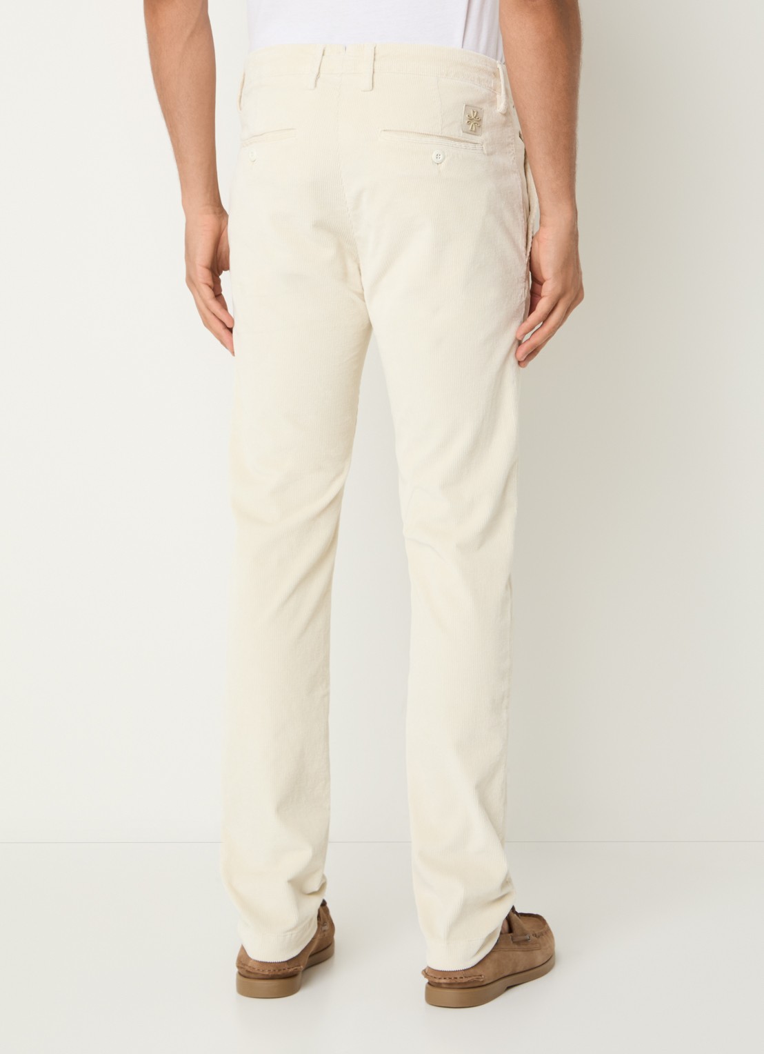 Jacob Cohën Bobby slim fit broek van corduroy - achterkant 3 gebroken wit
