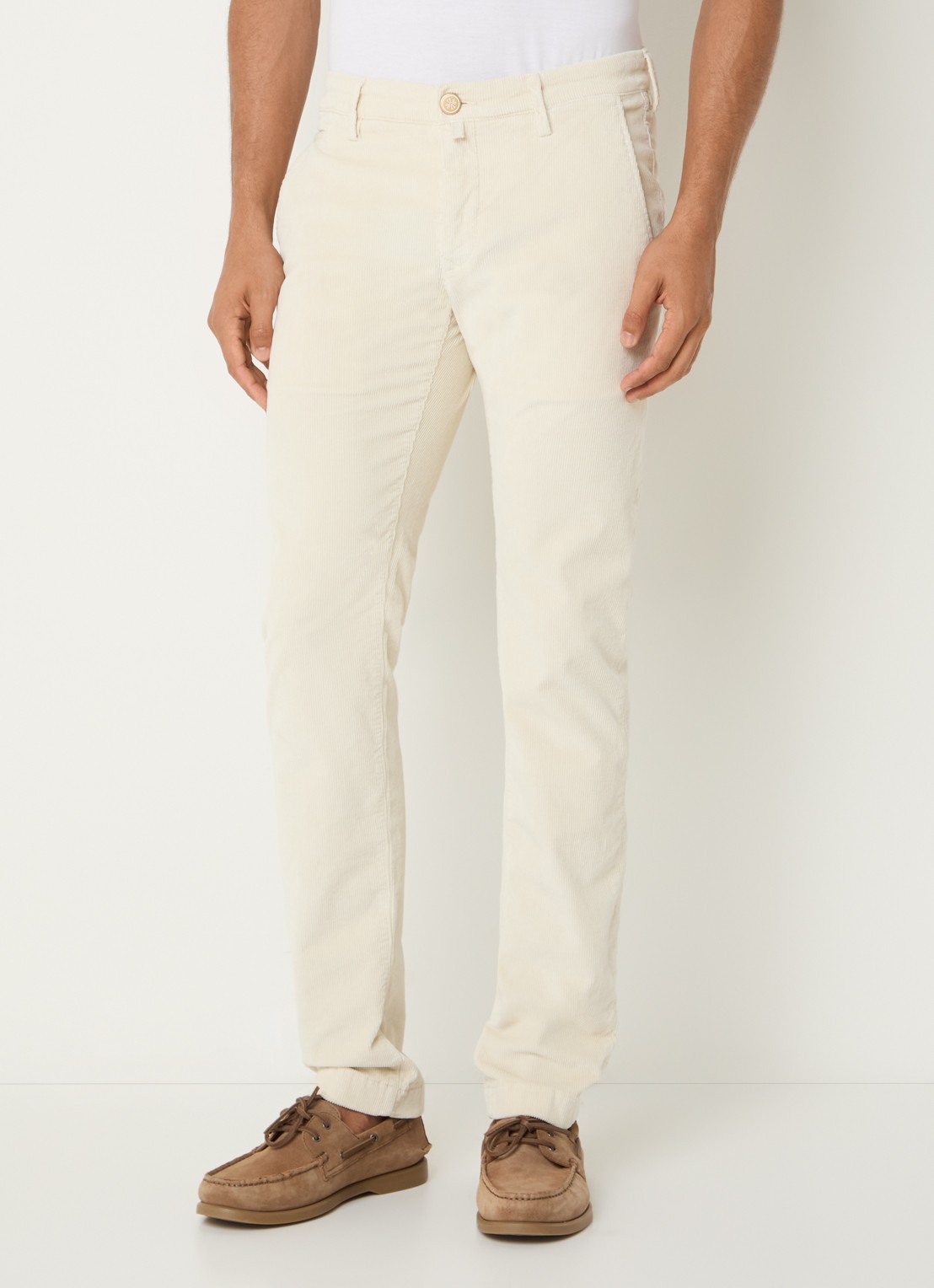 Jacob Cohën Bobby slim fit broek van corduroy - detail gebroken wit