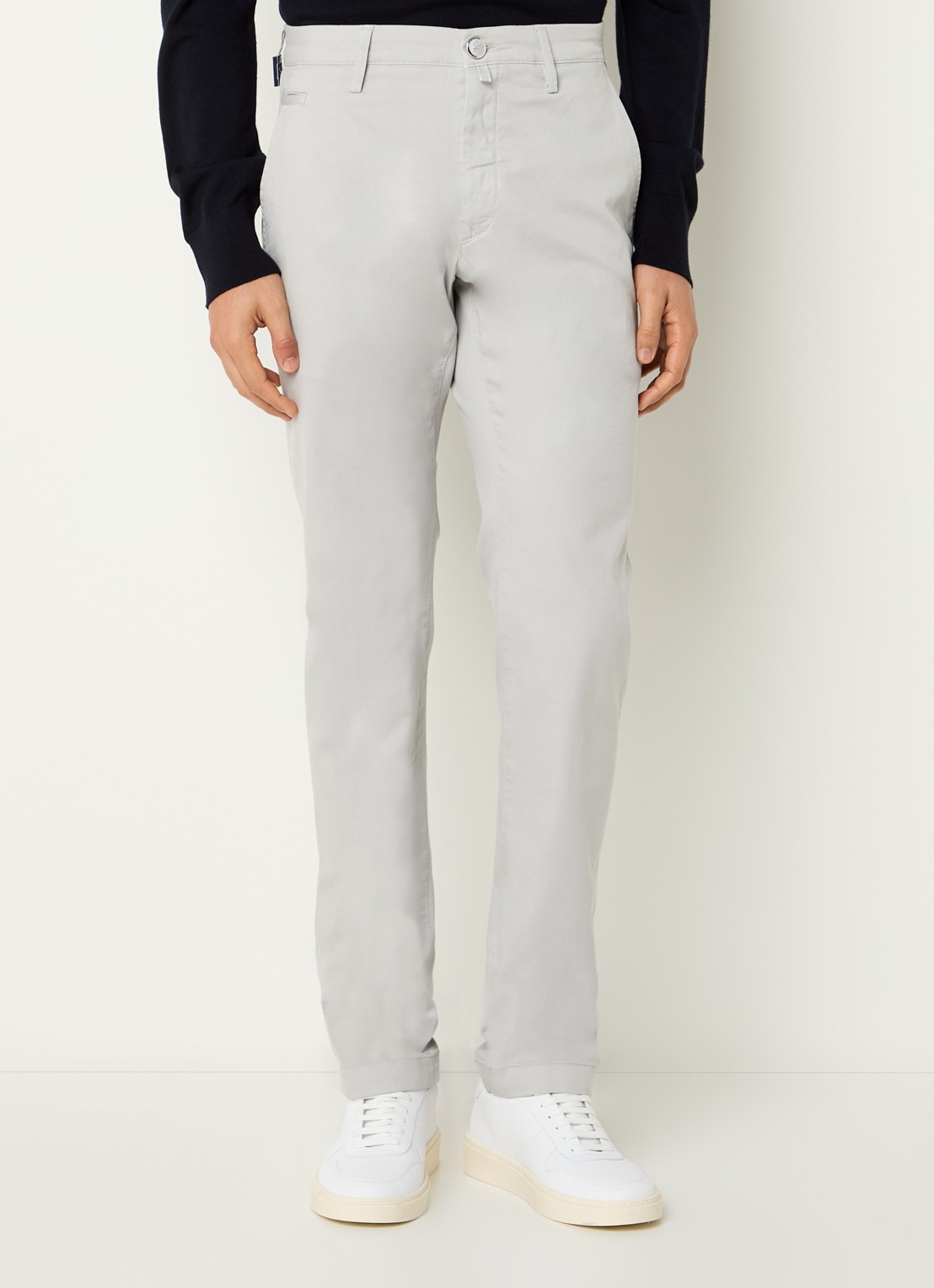 Jacob Cohën Bobby slim fit chino met steekzakken - detail 3 lichtgrijs