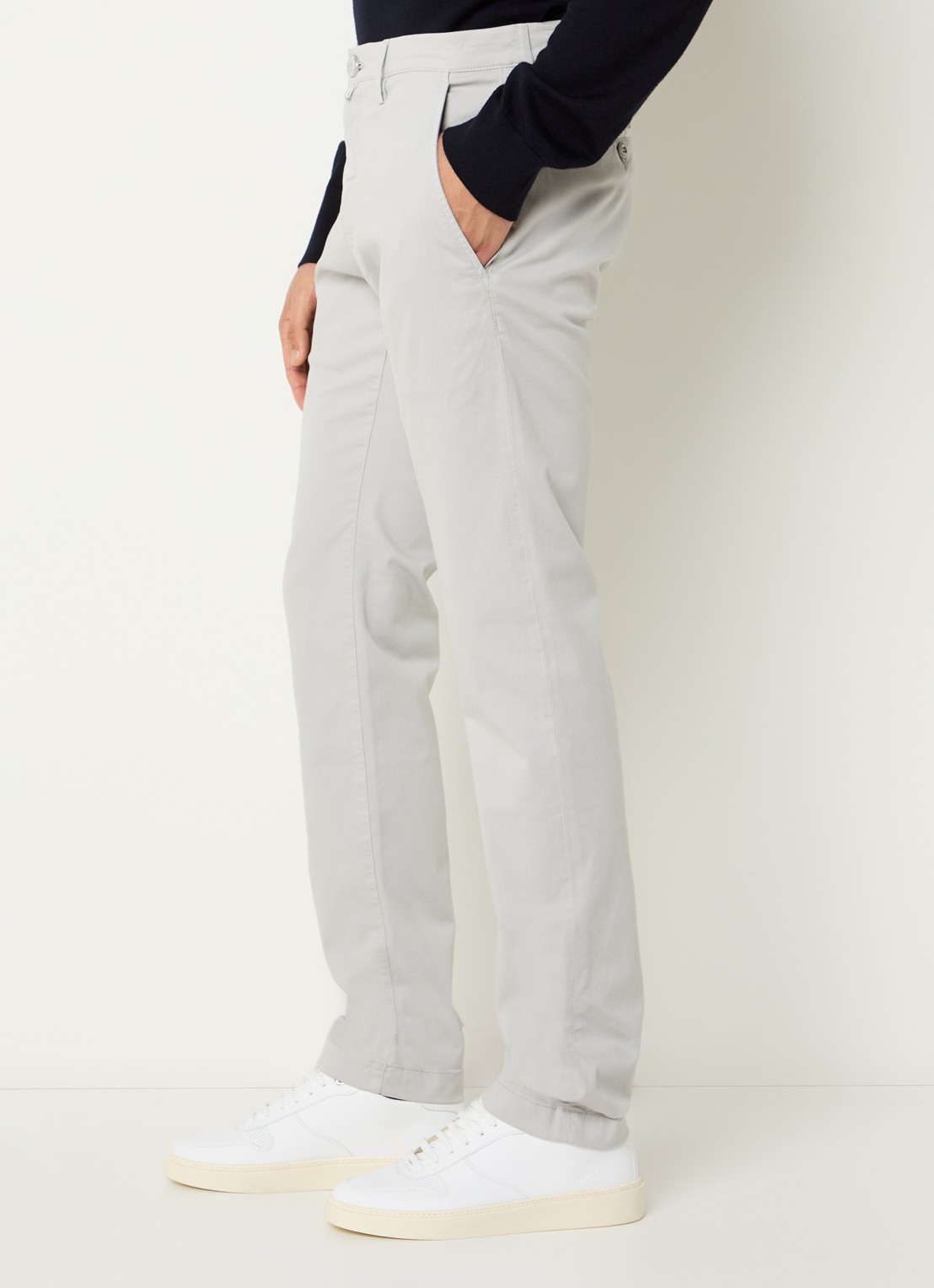 Jacob Cohën Bobby slim fit chino met steekzakken - detail 4 lichtgrijs
