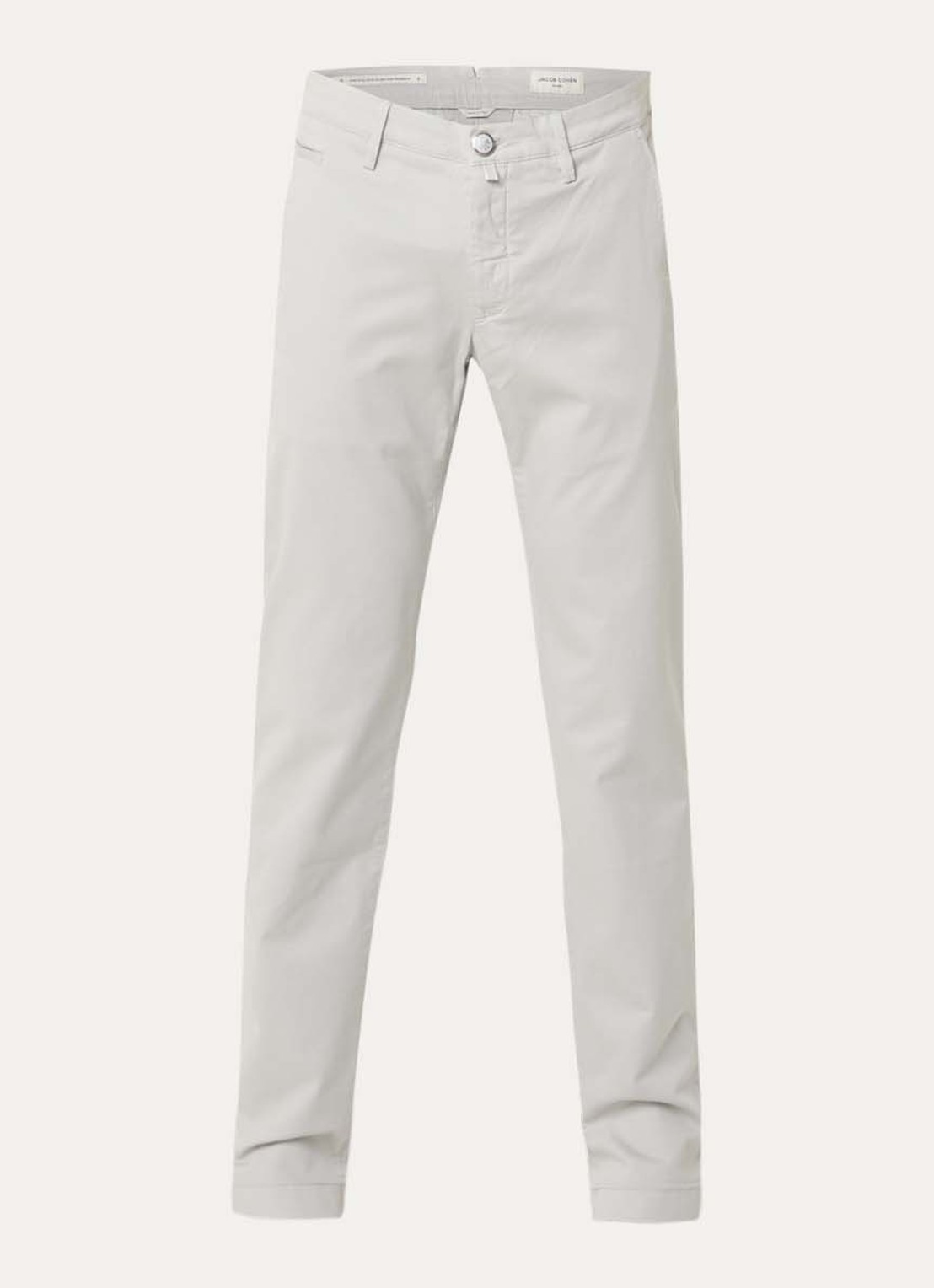 Jacob Cohën Bobby slim fit chino met steekzakken - voorkant lichtgrijs