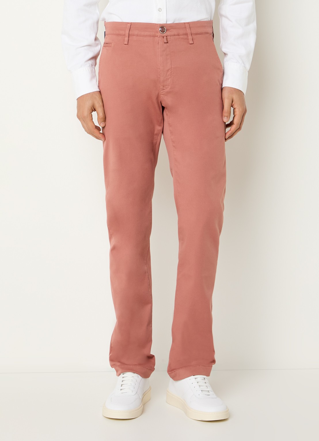 Jacob Cohën Bobby slim fit chino met steekzakken - detail zalmroze