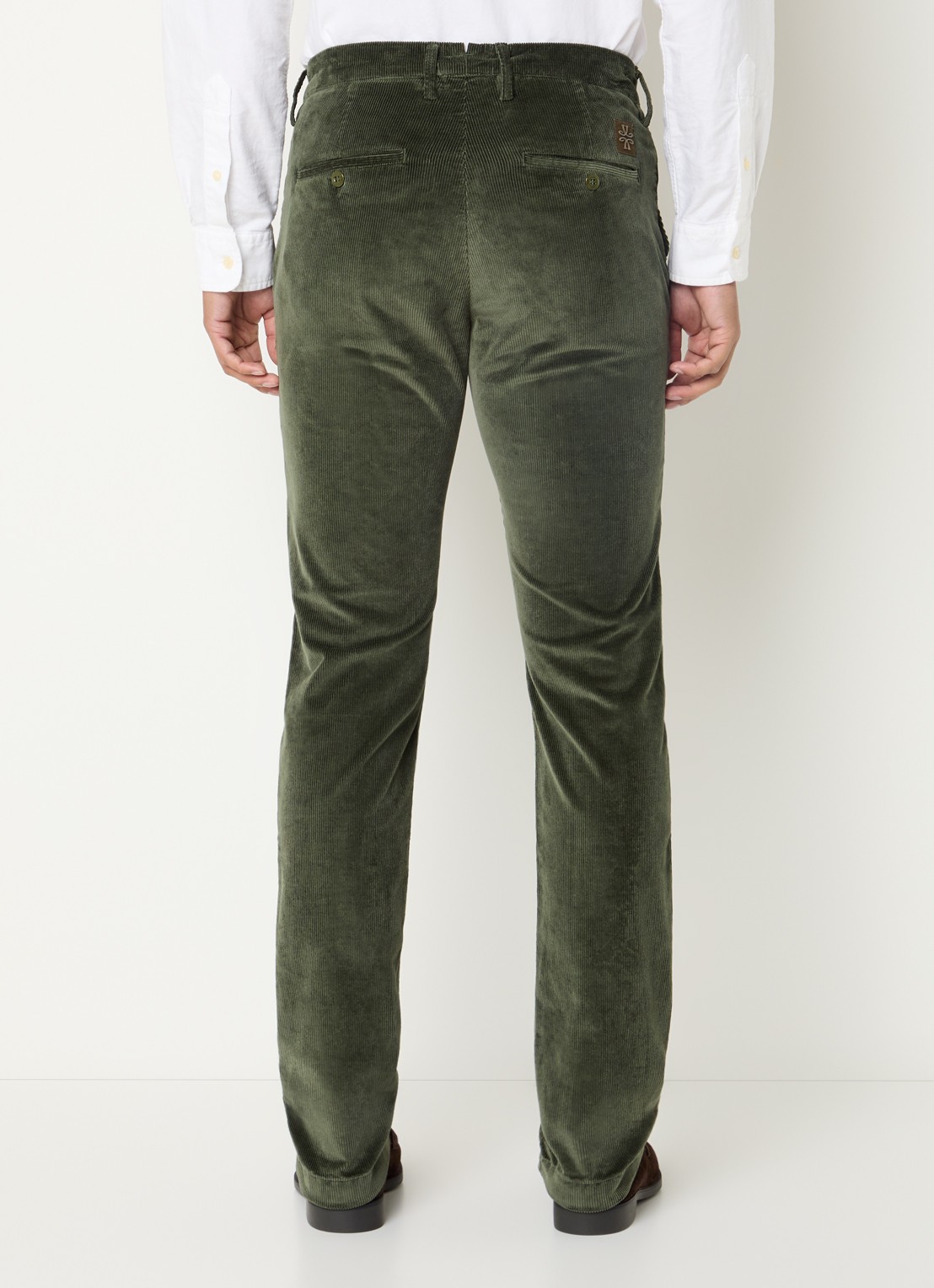 Jacob Cohën Bobby straight fit broek van corduroy - achterkant 3 groen