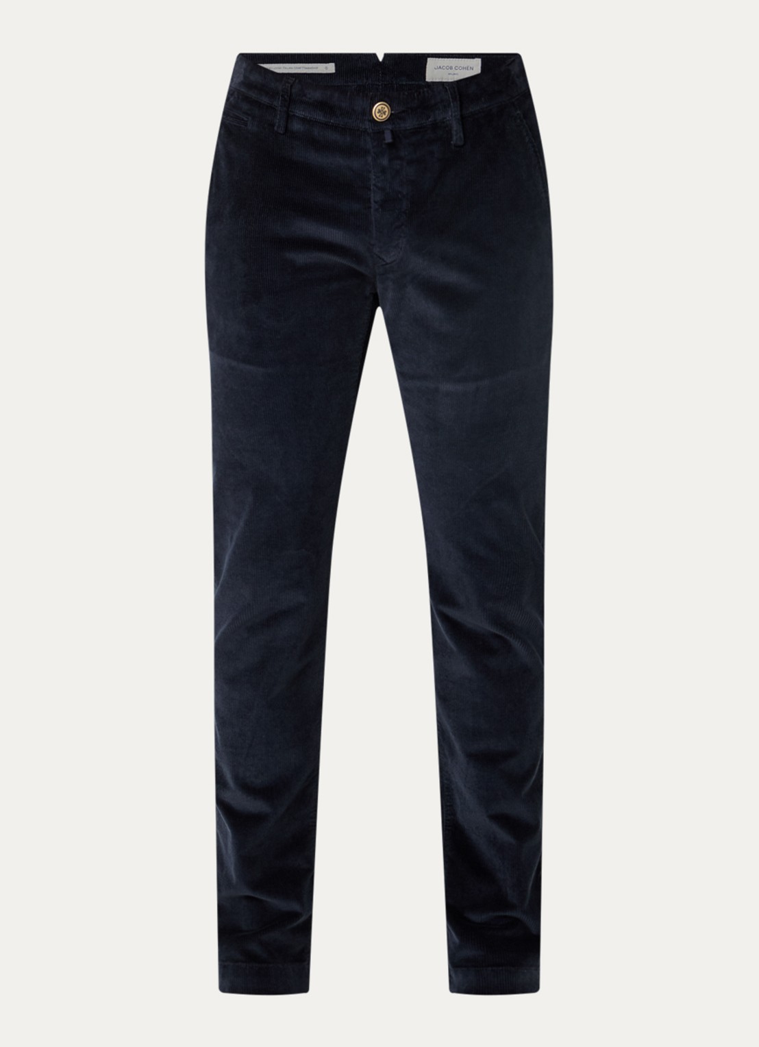 Jacob Cohën Bobby straight fit broek van corduroy - voorkant 3 donkerblauw