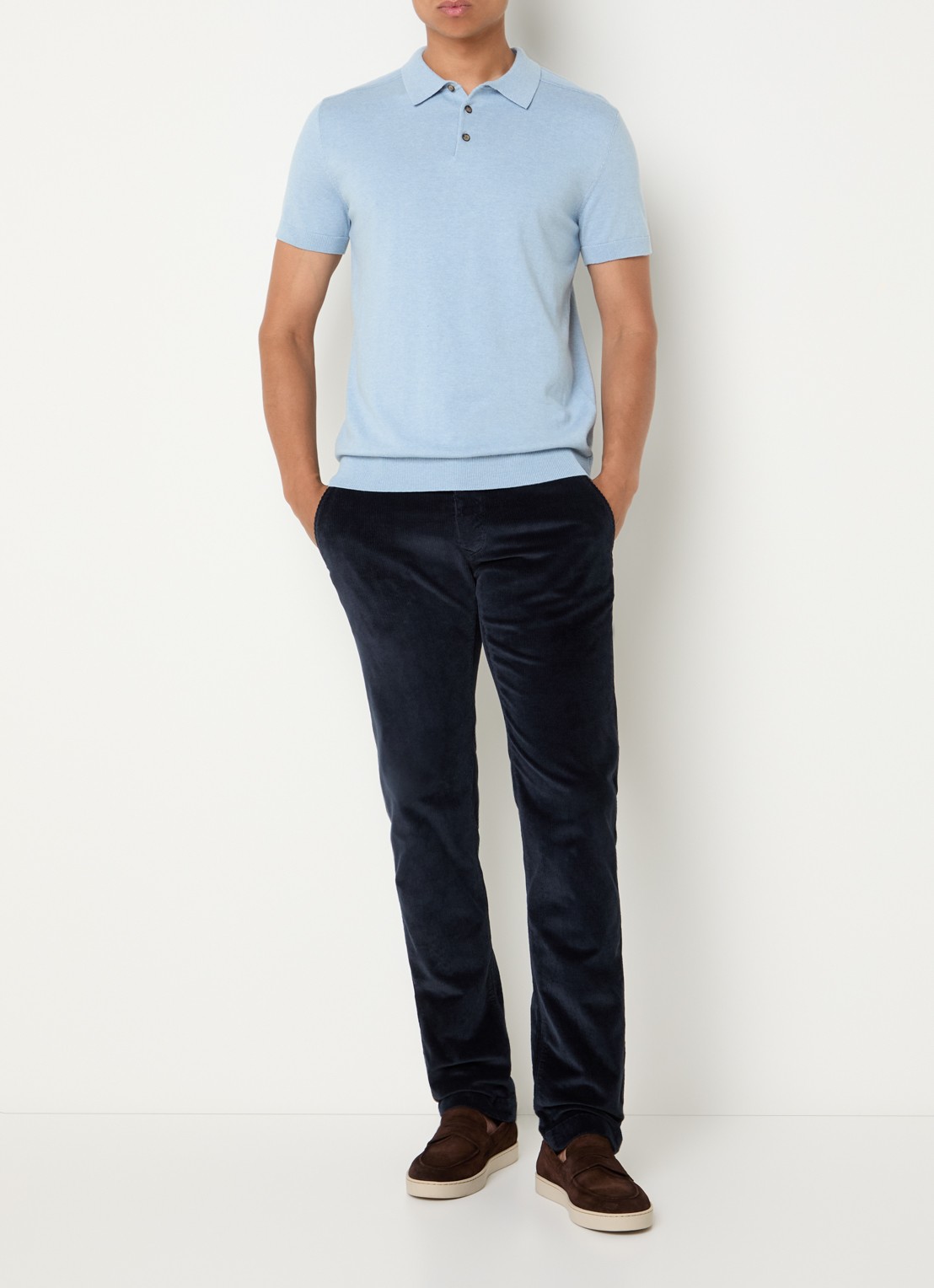 Jacob Cohën Bobby straight fit broek van corduroy - voorkant 4 donkerblauw
